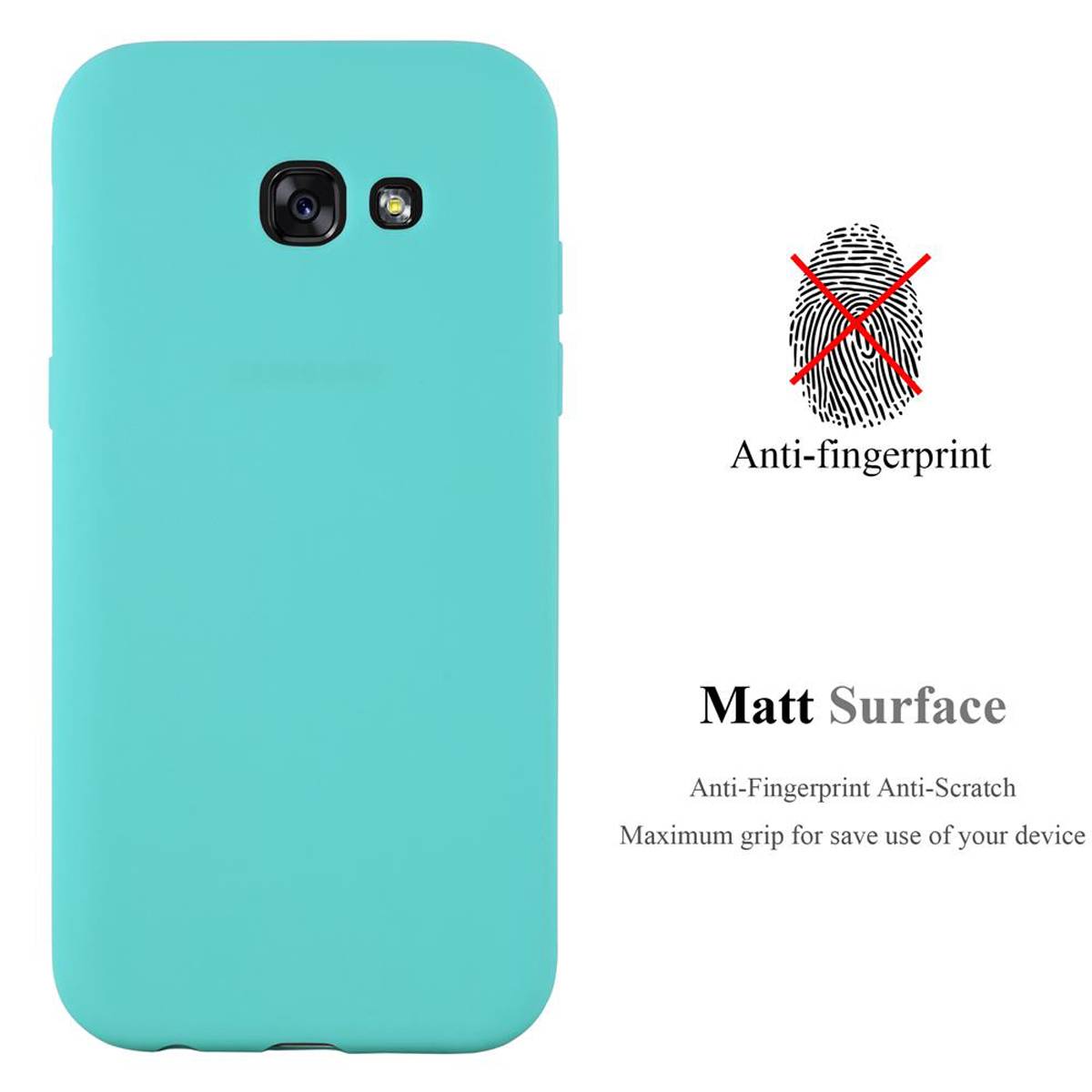 Cadorabo Hülle für Samsung Galaxy A7 2017 Schutzhülle in Blau Handyhülle TPU Silikon Etui Case Cover