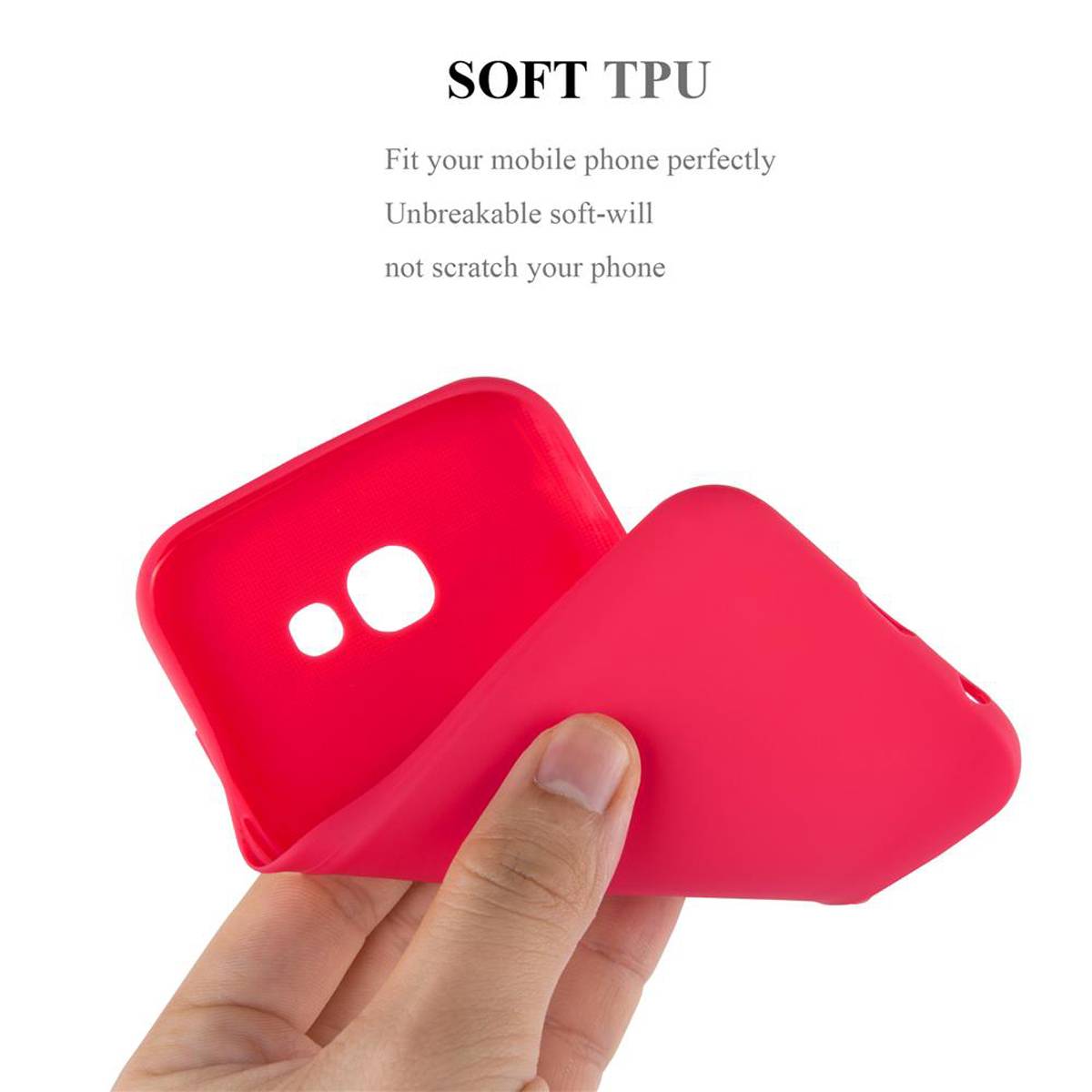 Cadorabo Hülle für Samsung Galaxy A7 2017 Schutzhülle in Rot Handyhülle TPU Silikon Etui Case Cover