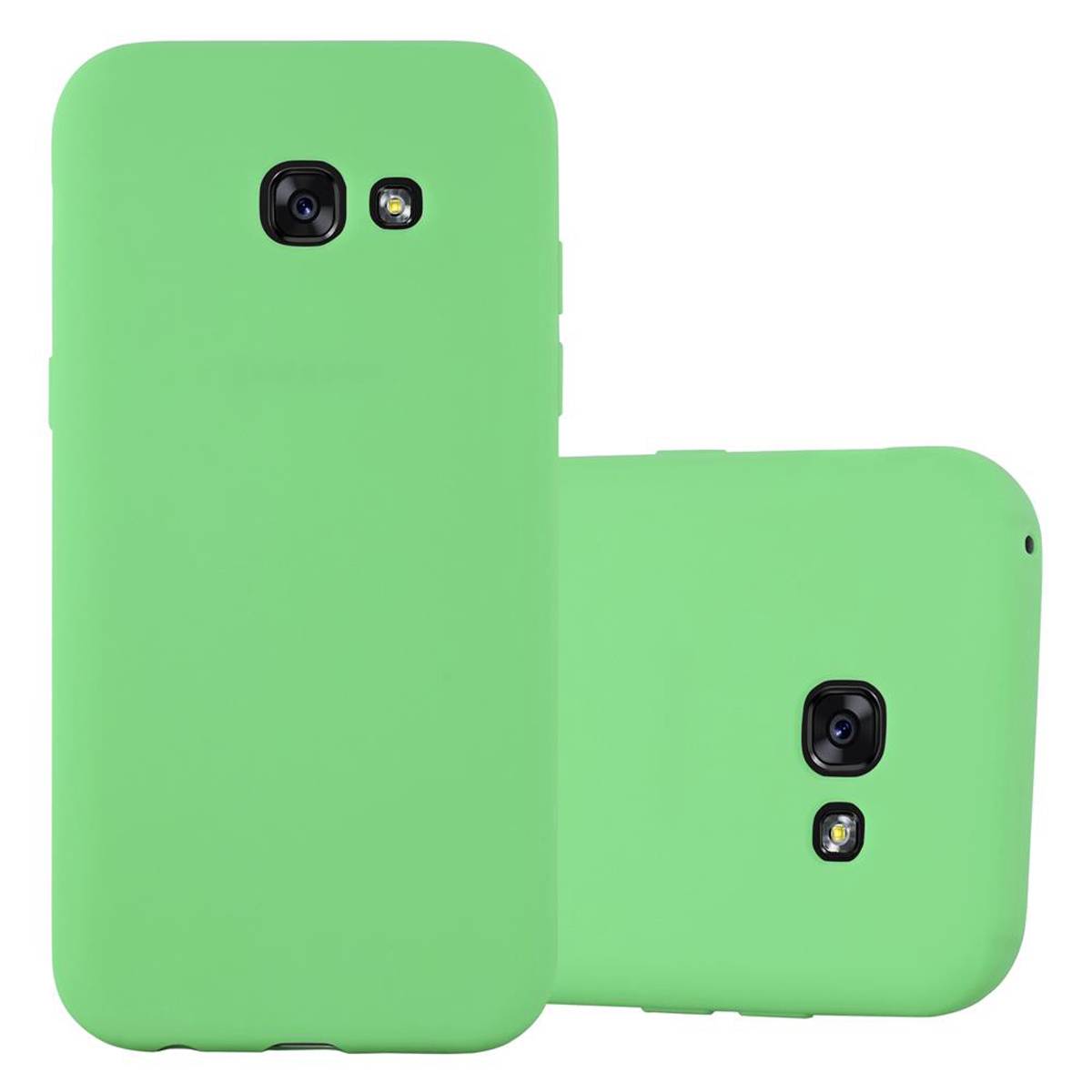 Cadorabo Hülle für Samsung Galaxy A7 2017 Schutzhülle in Grün Handyhülle TPU Silikon Etui Case Cover