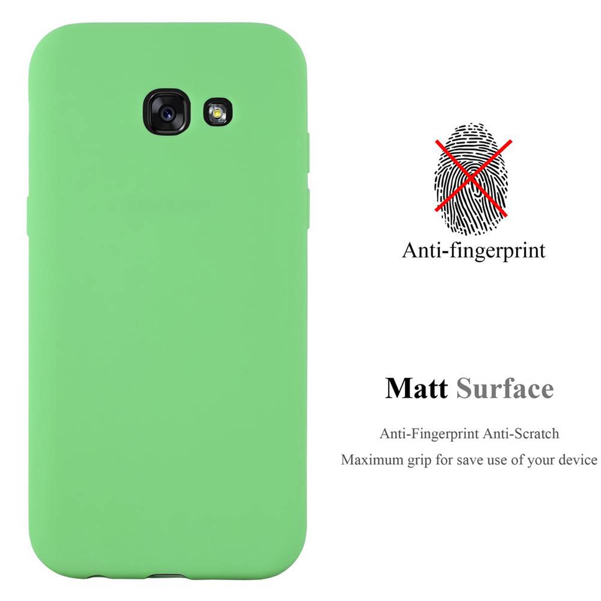 Cadorabo Hülle für Samsung Galaxy A7 2017 Schutzhülle in Grün Handyhülle TPU Silikon Etui Case Cover