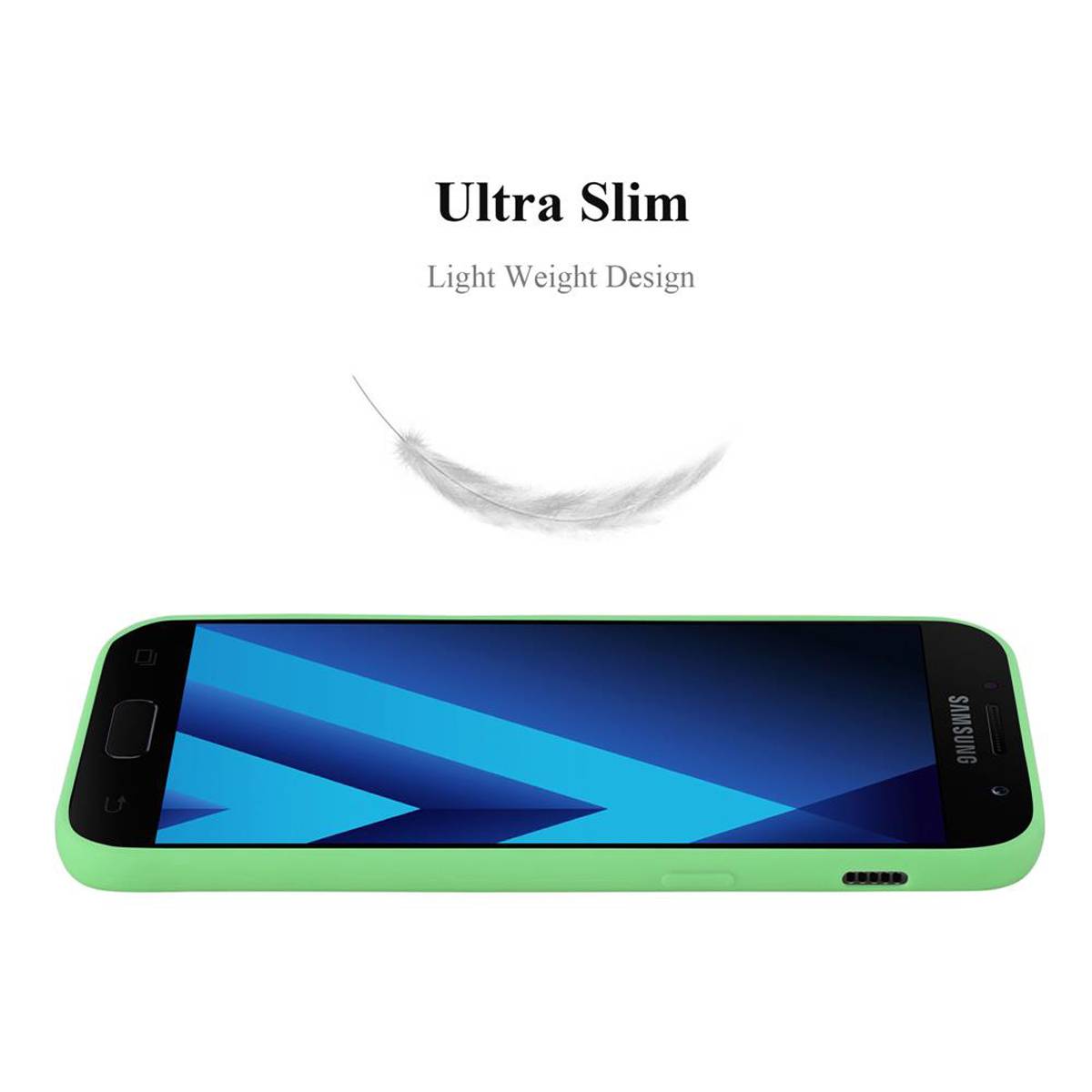 Cadorabo Hülle für Samsung Galaxy A7 2017 Schutzhülle in Grün Handyhülle TPU Silikon Etui Case Cover