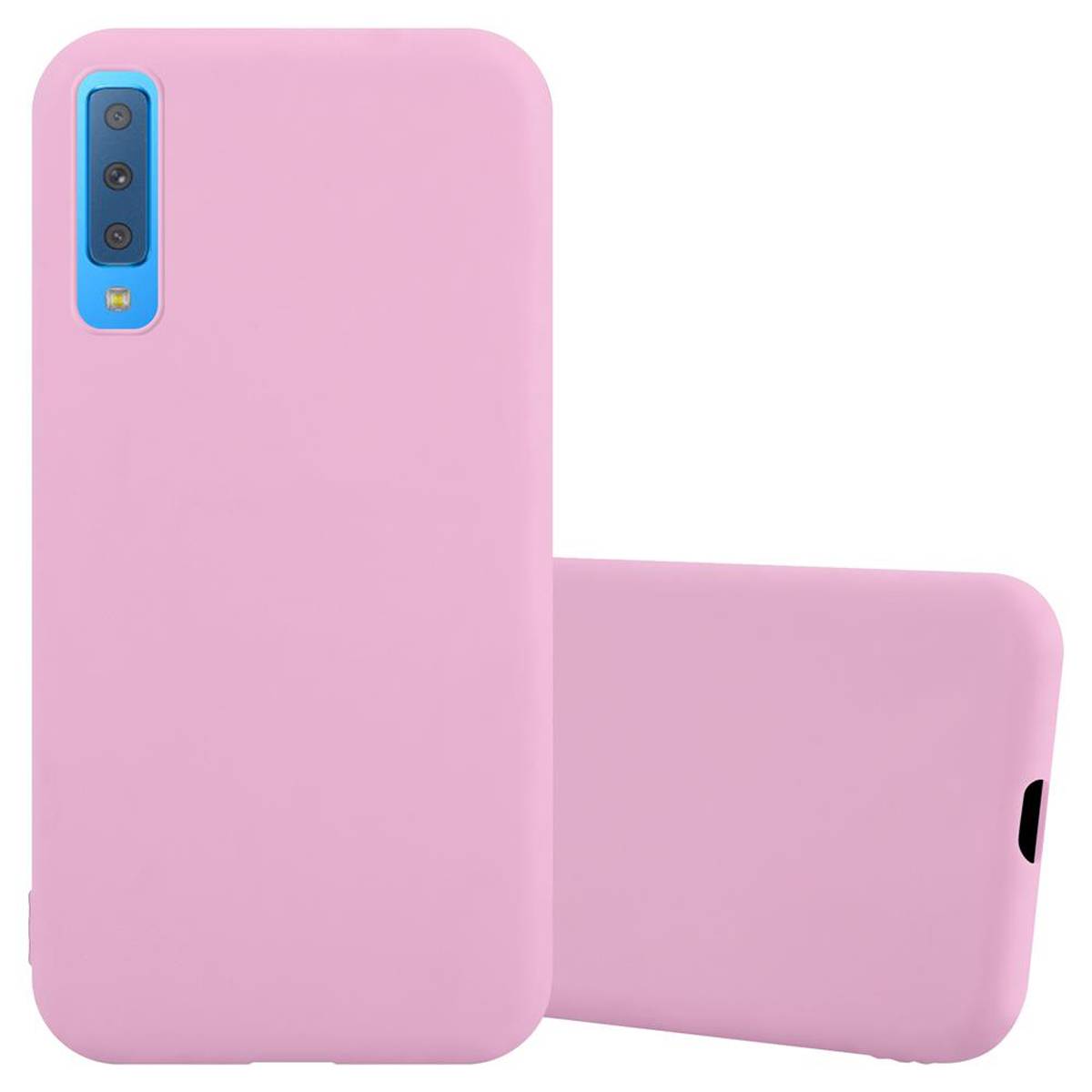 Cadorabo Hülle für Samsung Galaxy A7 2018 Schutzhülle in Rosa Handyhülle TPU Silikon Etui Case Cover