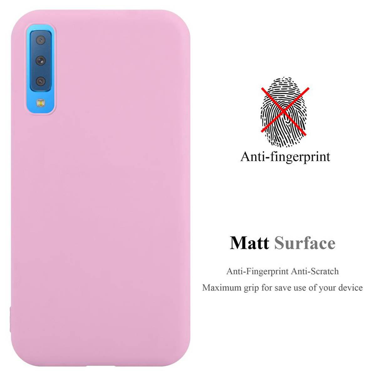Cadorabo Hülle für Samsung Galaxy A7 2018 Schutzhülle in Rosa Handyhülle TPU Silikon Etui Case Cover