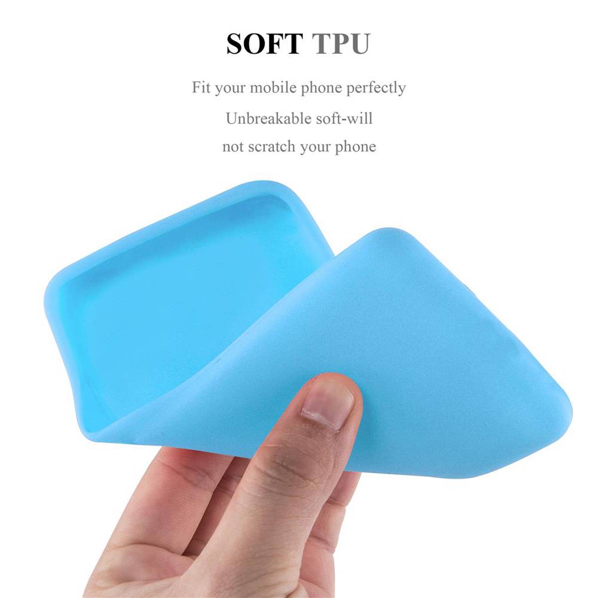 Cadorabo Hülle für Samsung Galaxy A7 2018 Schutzhülle in Blau Handyhülle TPU Silikon Etui Case Cover