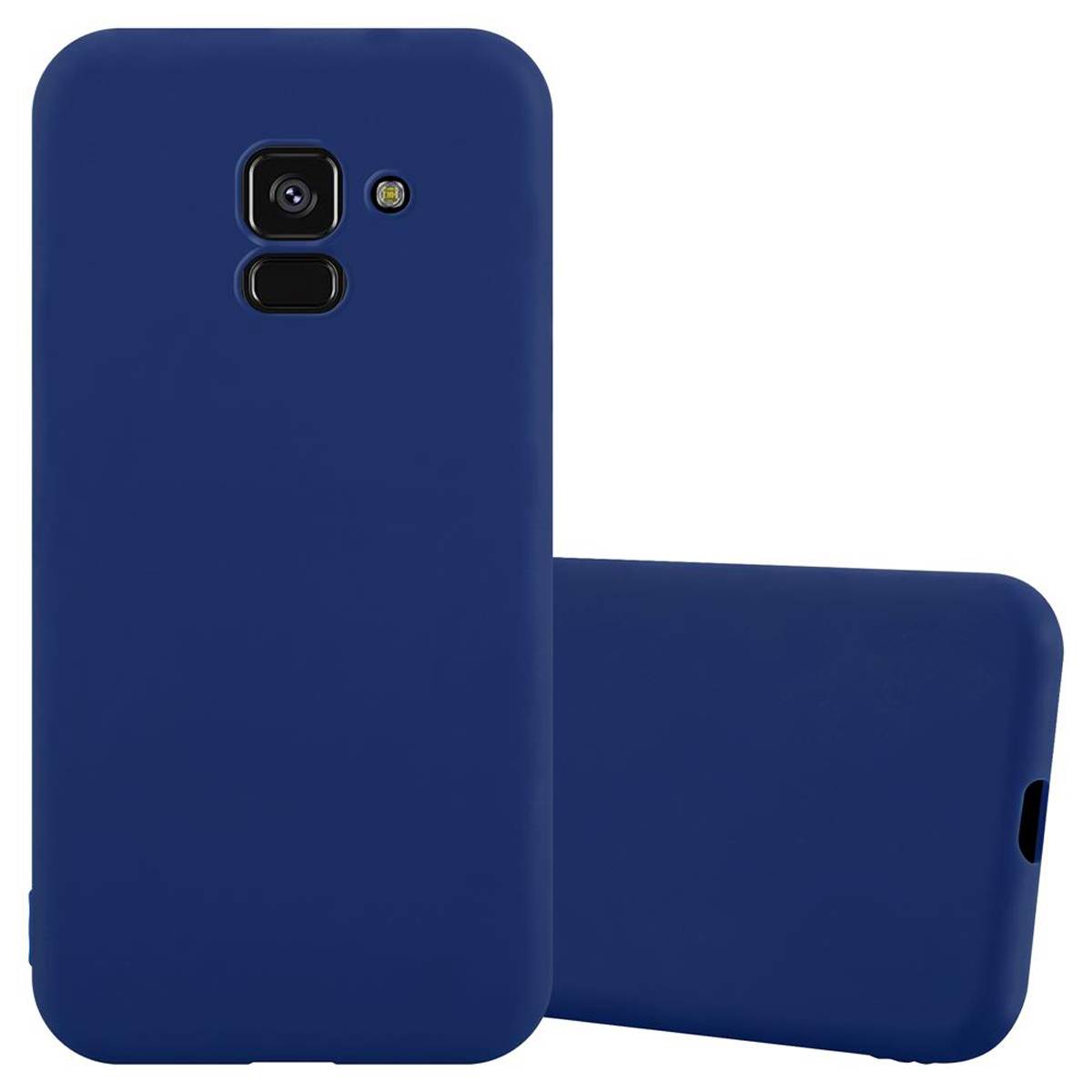 Cadorabo Hülle für Samsung Galaxy A8 PLUS 2018 Schutzhülle in Blau Handyhülle TPU Silikon Etui Case Cover