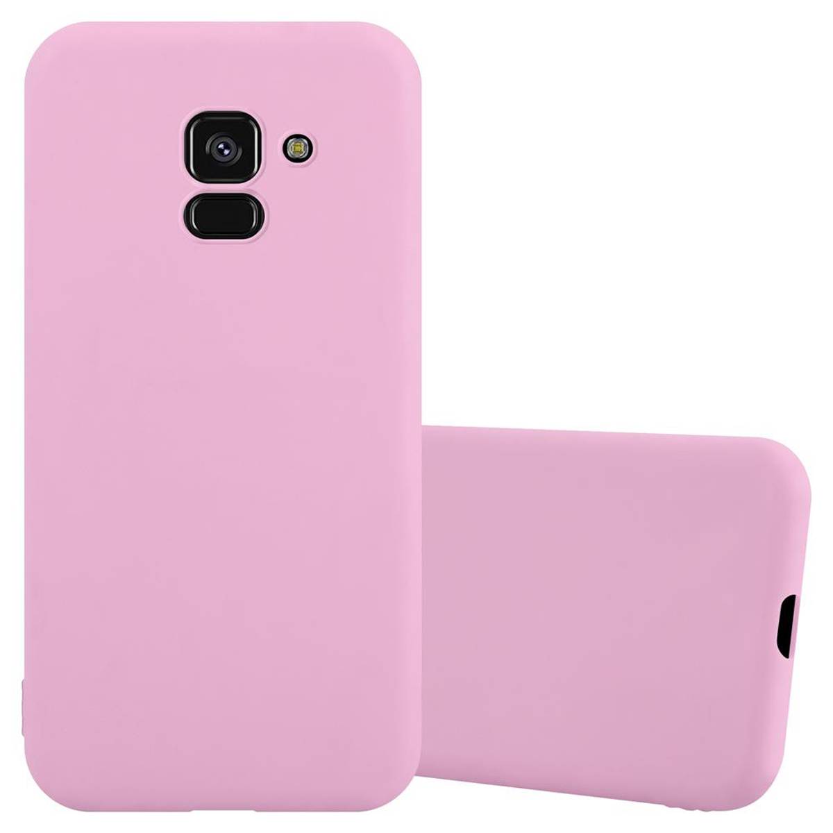 Cadorabo Hülle für Samsung Galaxy A8 PLUS 2018 Schutzhülle in Rosa Handyhülle TPU Silikon Etui Case Cover
