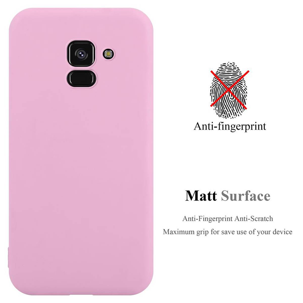 Cadorabo Hülle für Samsung Galaxy A8 PLUS 2018 Schutzhülle in Rosa Handyhülle TPU Silikon Etui Case Cover