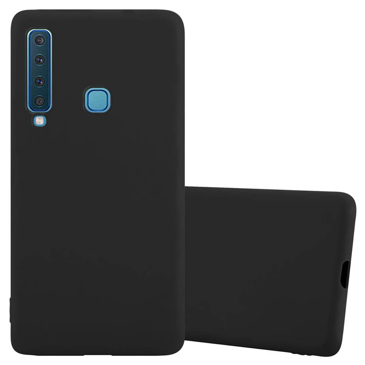 Cadorabo Hülle für Samsung Galaxy A9 2018 Schutzhülle in Schwarz Handyhülle TPU Silikon Etui Case Cover