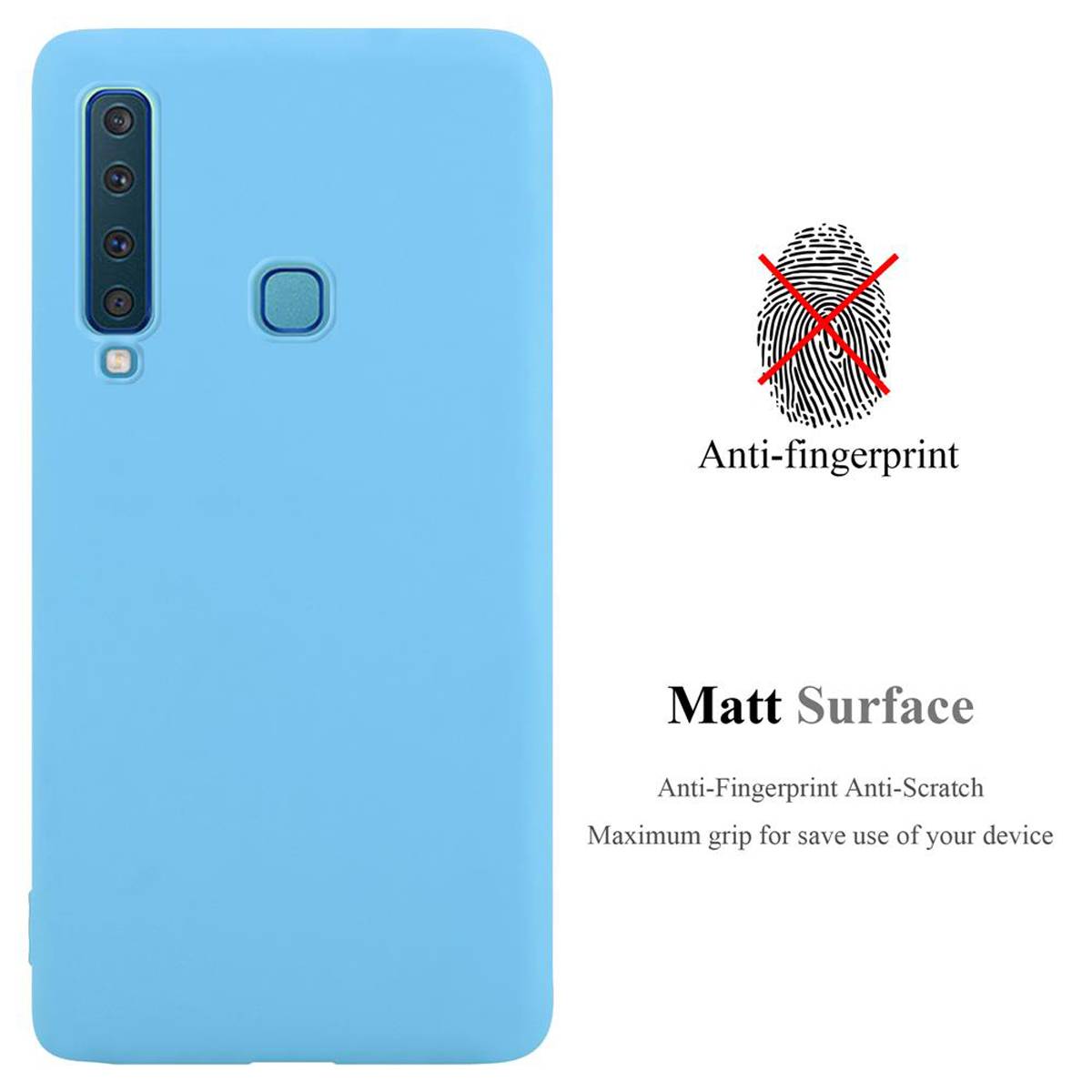 Cadorabo Hülle für Samsung Galaxy A9 2018 Schutzhülle in Blau Handyhülle TPU Silikon Etui Case Cover