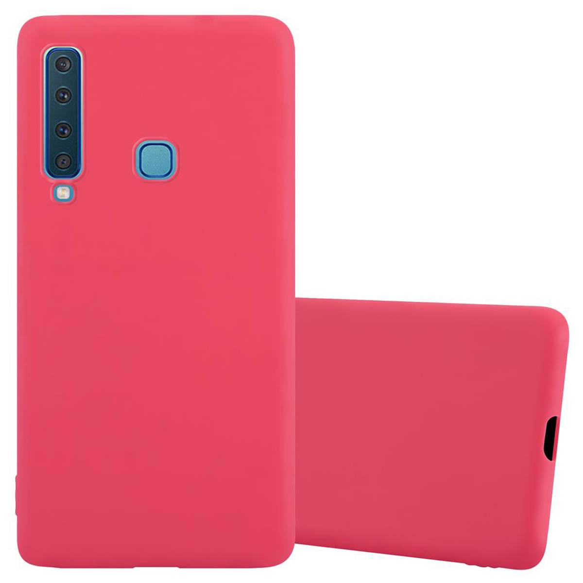 Cadorabo Hülle für Samsung Galaxy A9 2018 Schutzhülle in Rot Handyhülle TPU Silikon Etui Case Cover