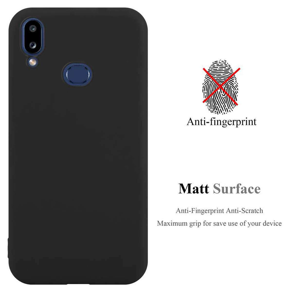 Cadorabo Hülle für Samsung Galaxy A10s / M01s Schutzhülle in Schwarz Handyhülle TPU Silikon Etui Case Cover