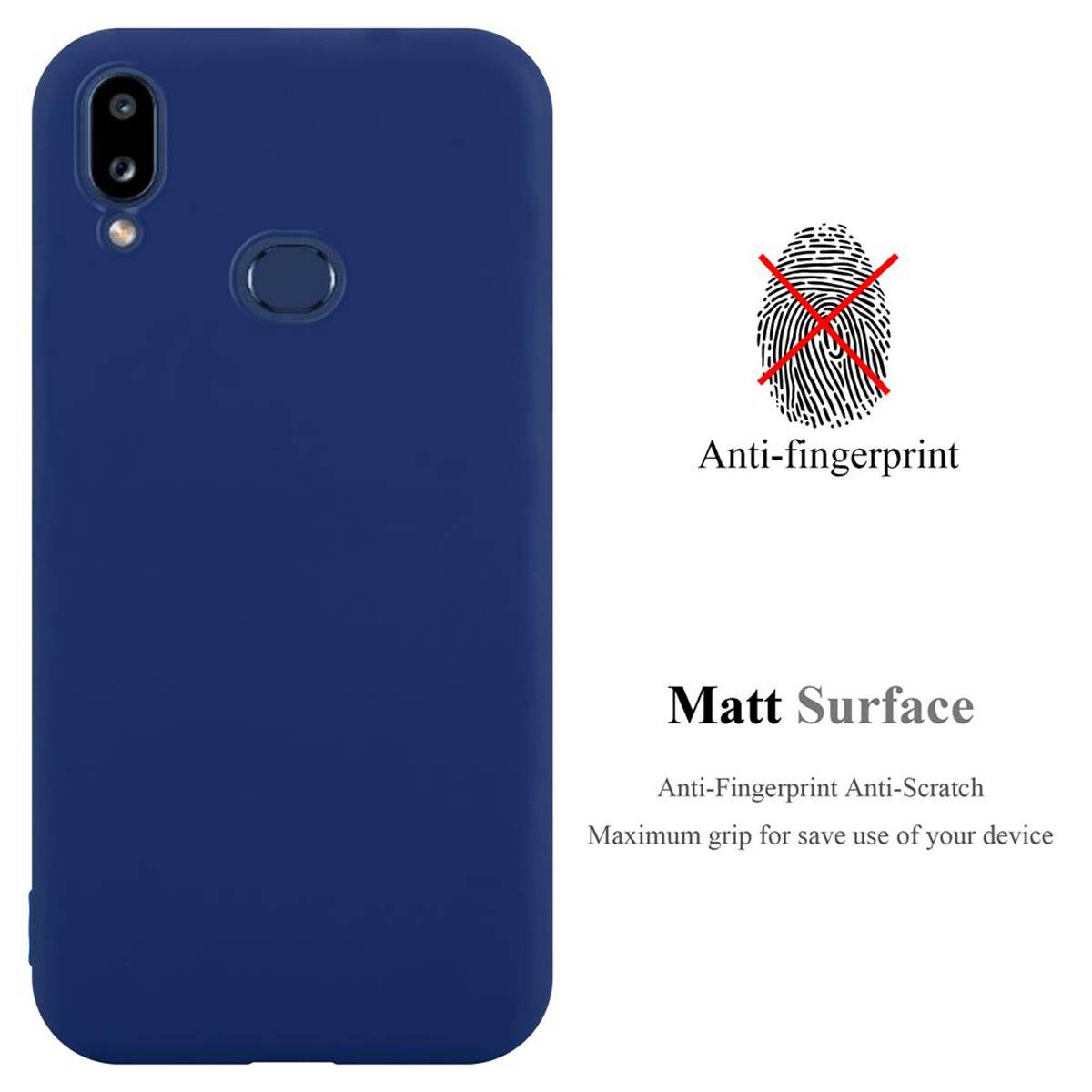 Cadorabo Hülle für Samsung Galaxy A10s / M01s Schutzhülle in Blau Handyhülle TPU Silikon Etui Case Cover