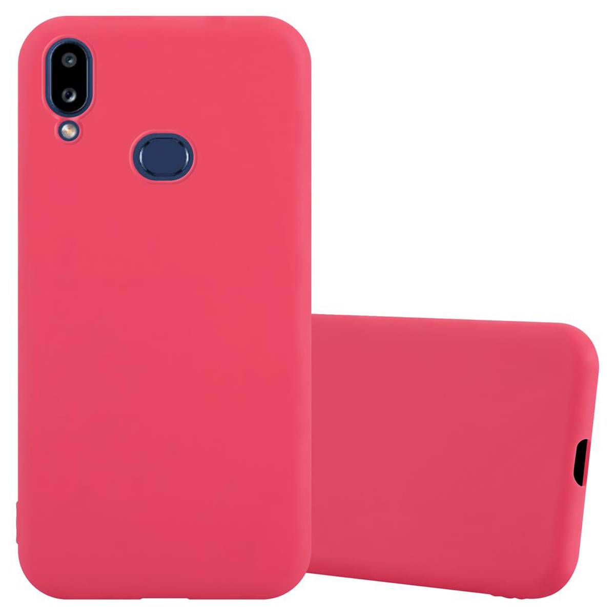 Cadorabo Hülle für Samsung Galaxy A10s / M01s Schutzhülle in Rot Handyhülle TPU Silikon Etui Case Cover