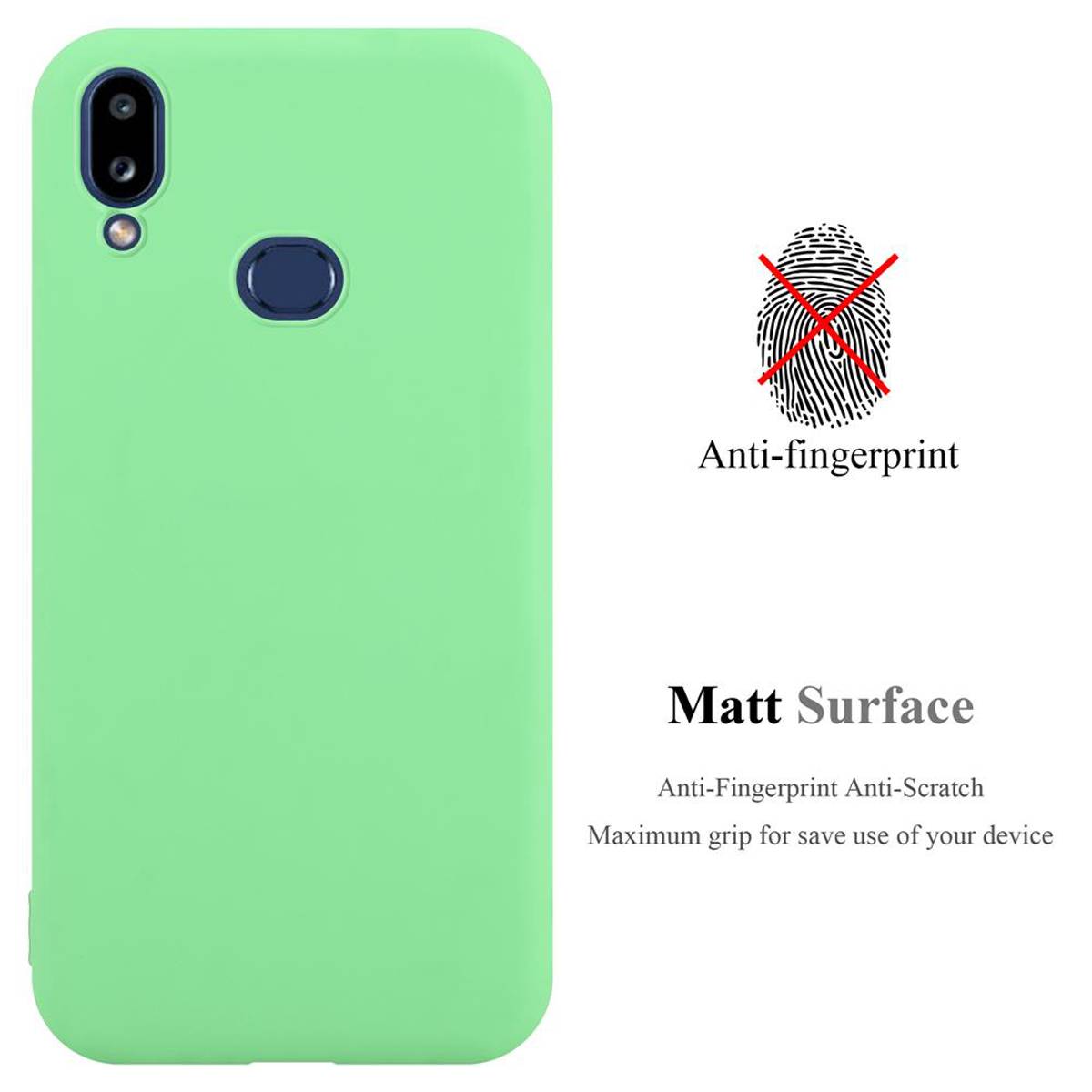 Cadorabo Hülle für Samsung Galaxy A10s / M01s Schutzhülle in Grün Handyhülle TPU Silikon Etui Case Cover
