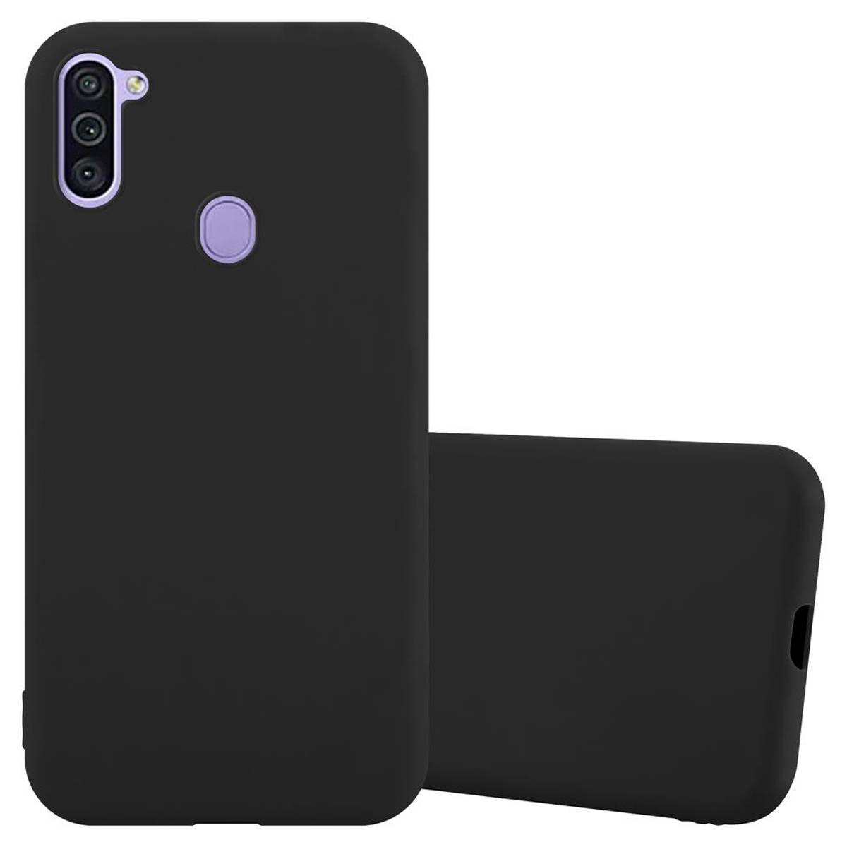 Cadorabo Hülle für Samsung Galaxy A11 / M11 Schutzhülle in Schwarz Handyhülle TPU Silikon Etui Case Cover