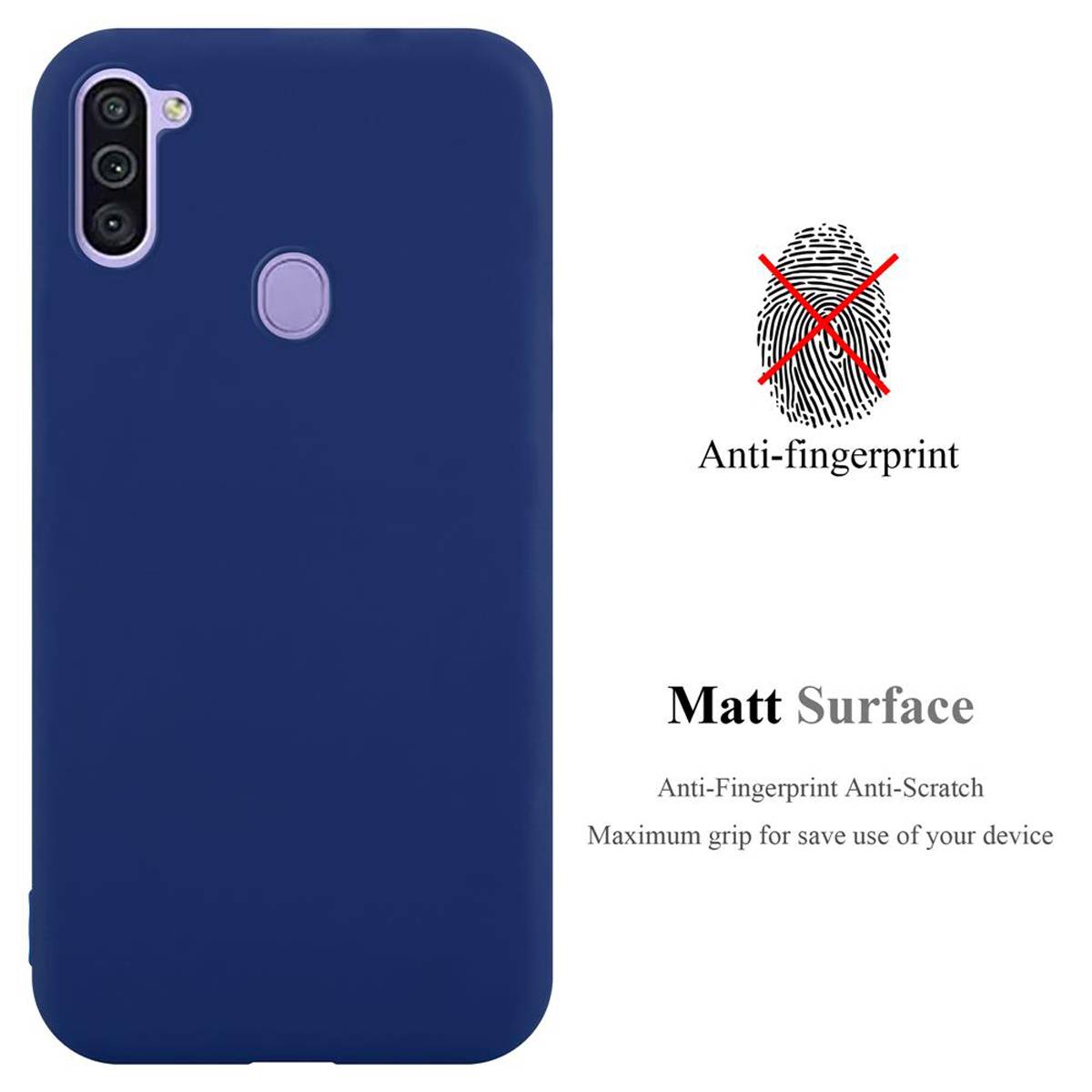 Cadorabo Hülle für Samsung Galaxy A11 / M11 Schutzhülle in Blau Handyhülle TPU Silikon Etui Case Cover
