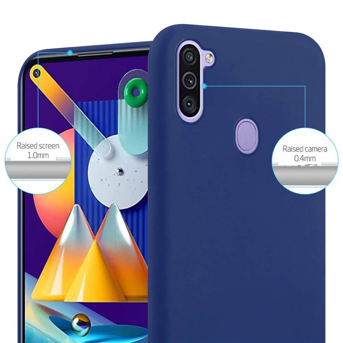 Cadorabo Hülle für Samsung Galaxy A11 / M11 Schutzhülle in Blau Handyhülle TPU Silikon Etui Case Cover