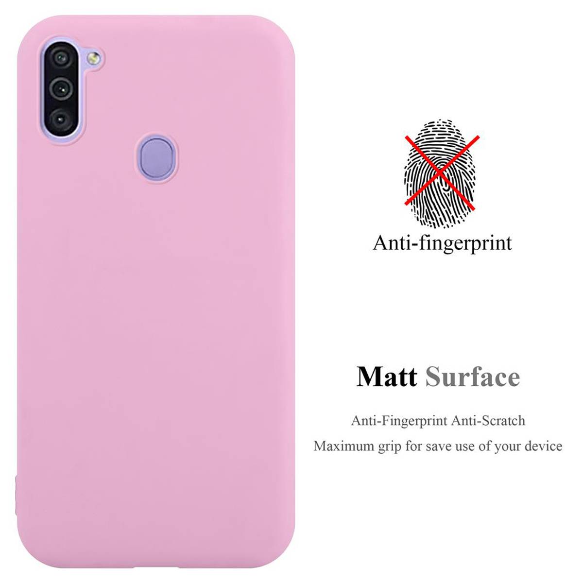 Cadorabo Hülle für Samsung Galaxy A11 / M11 Schutzhülle in Rosa Handyhülle TPU Silikon Etui Case Cover
