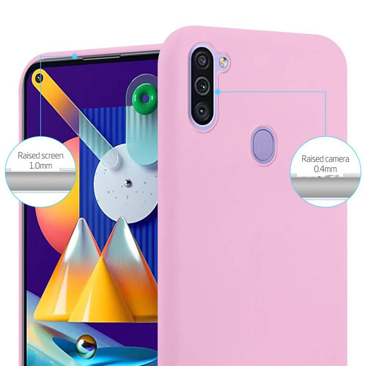 Cadorabo Hülle für Samsung Galaxy A11 / M11 Schutzhülle in Rosa Handyhülle TPU Silikon Etui Case Cover