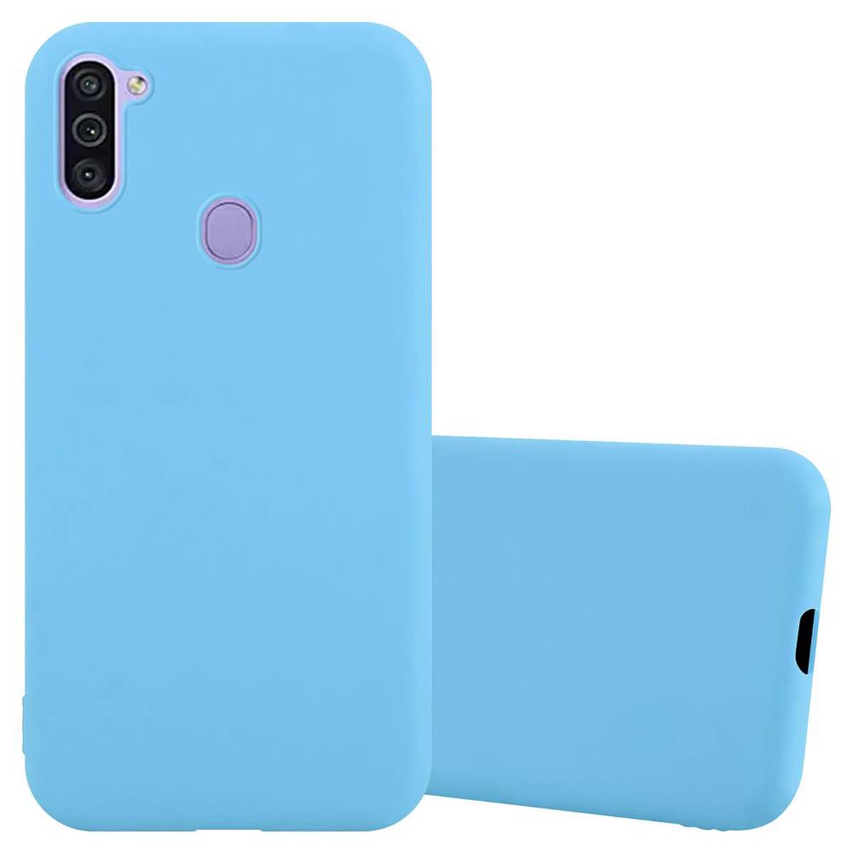 Cadorabo Hülle für Samsung Galaxy A11 / M11 Schutzhülle in Blau Handyhülle TPU Silikon Etui Case Cover