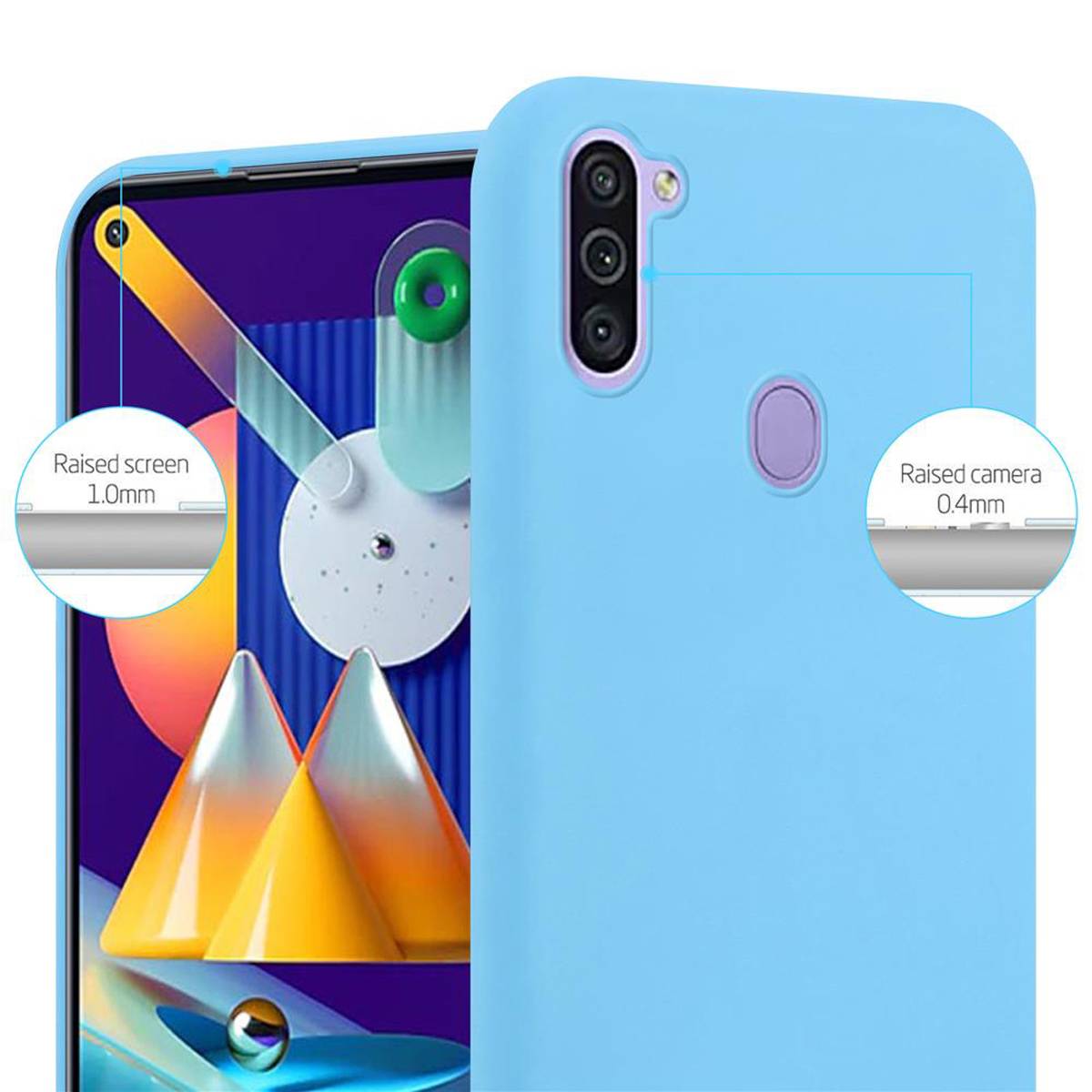 Cadorabo Hülle für Samsung Galaxy A11 / M11 Schutzhülle in Blau Handyhülle TPU Silikon Etui Case Cover