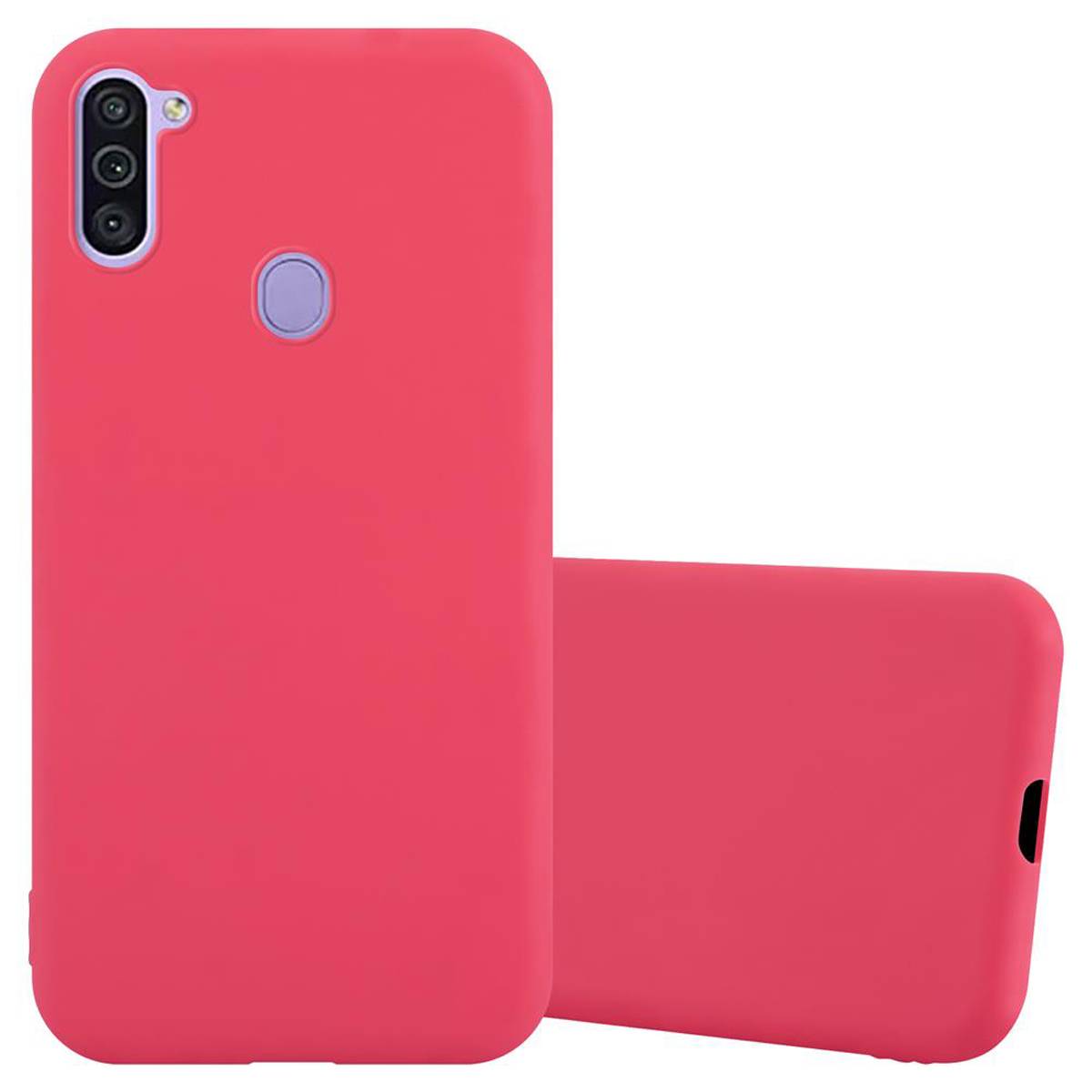 Cadorabo Hülle für Samsung Galaxy A11 / M11 Schutzhülle in Rot Handyhülle TPU Silikon Etui Case Cover