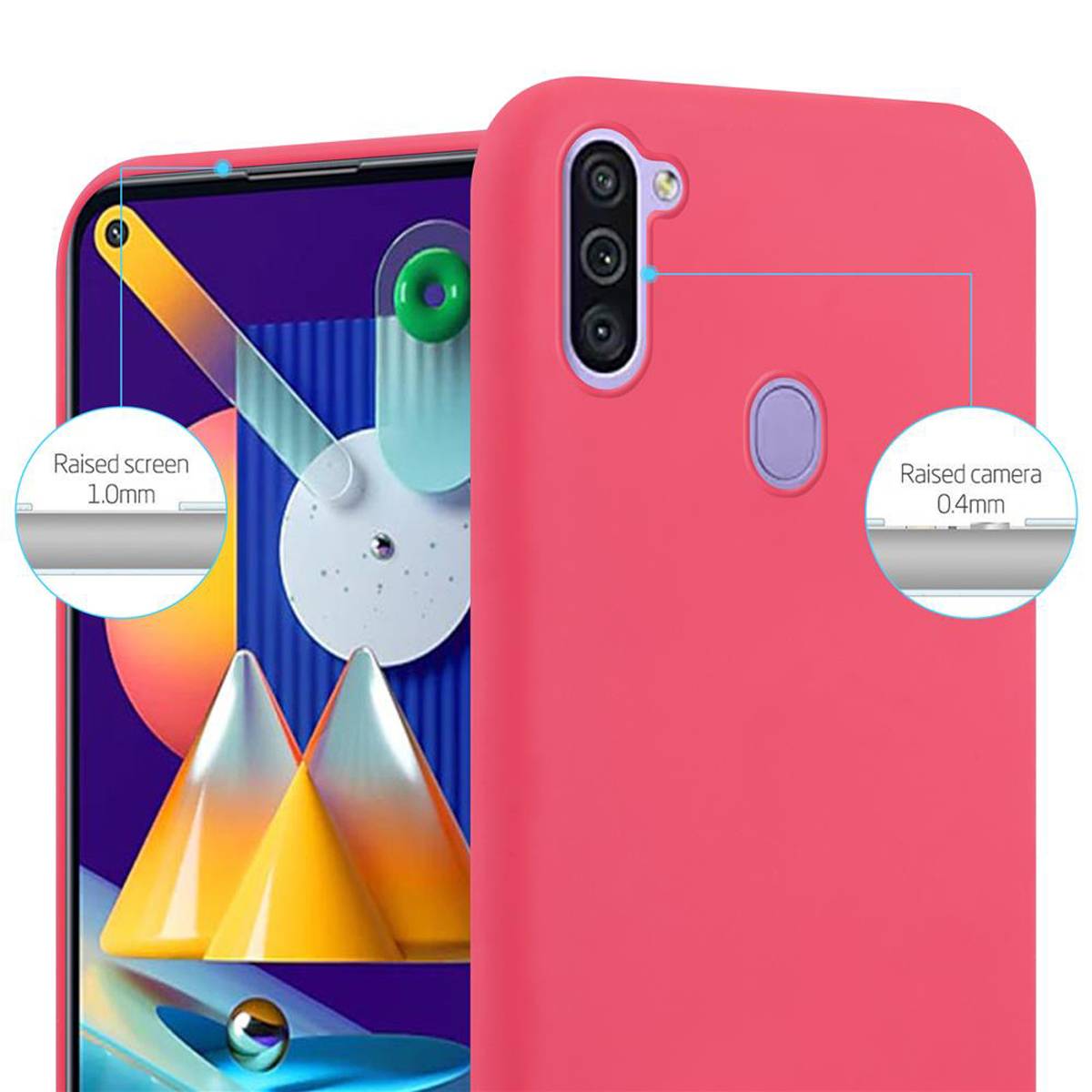 Cadorabo Hülle für Samsung Galaxy A11 / M11 Schutzhülle in Rot Handyhülle TPU Silikon Etui Case Cover