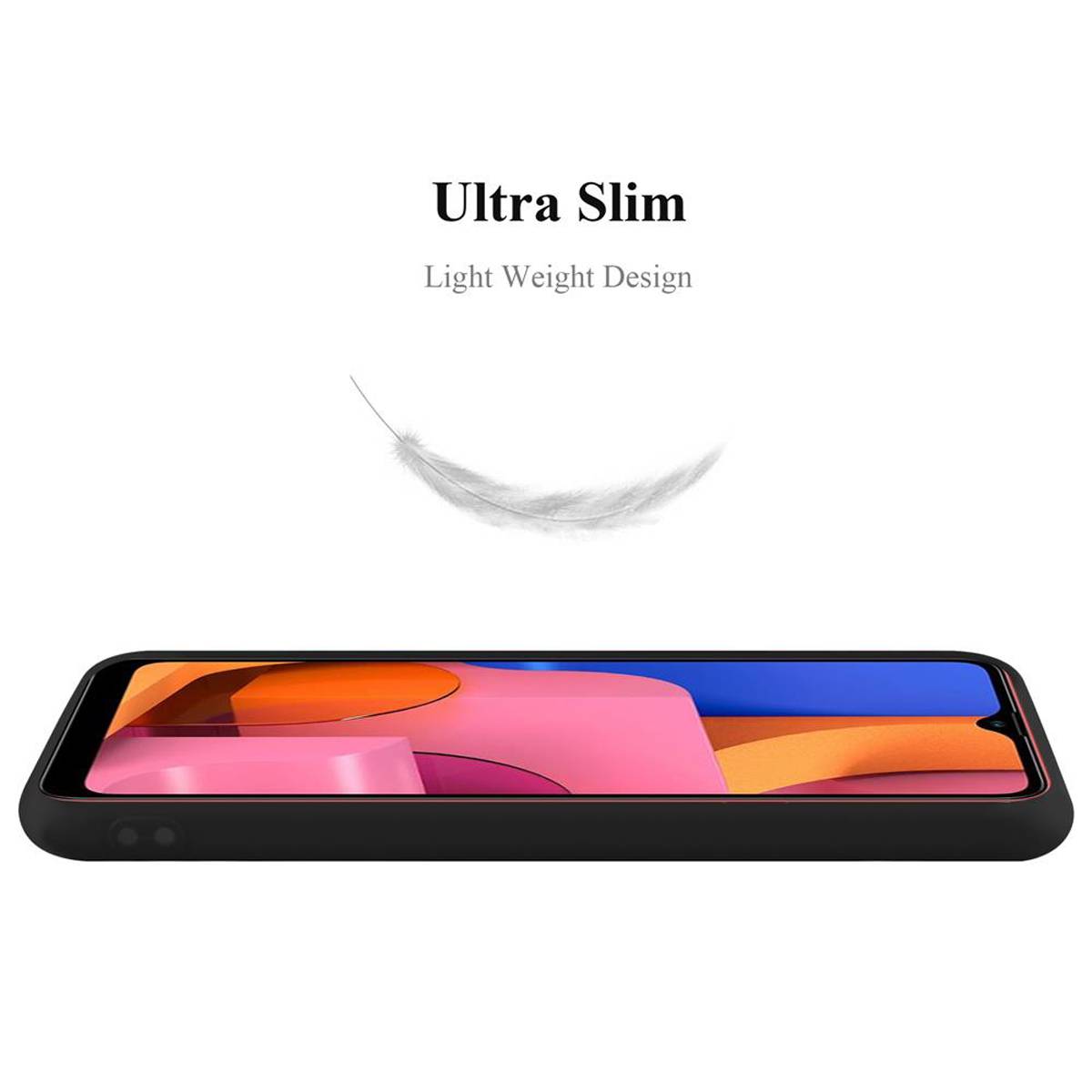 Cadorabo Hülle für Samsung Galaxy A20s Schutzhülle in Schwarz Handyhülle TPU Silikon Etui Case Cover