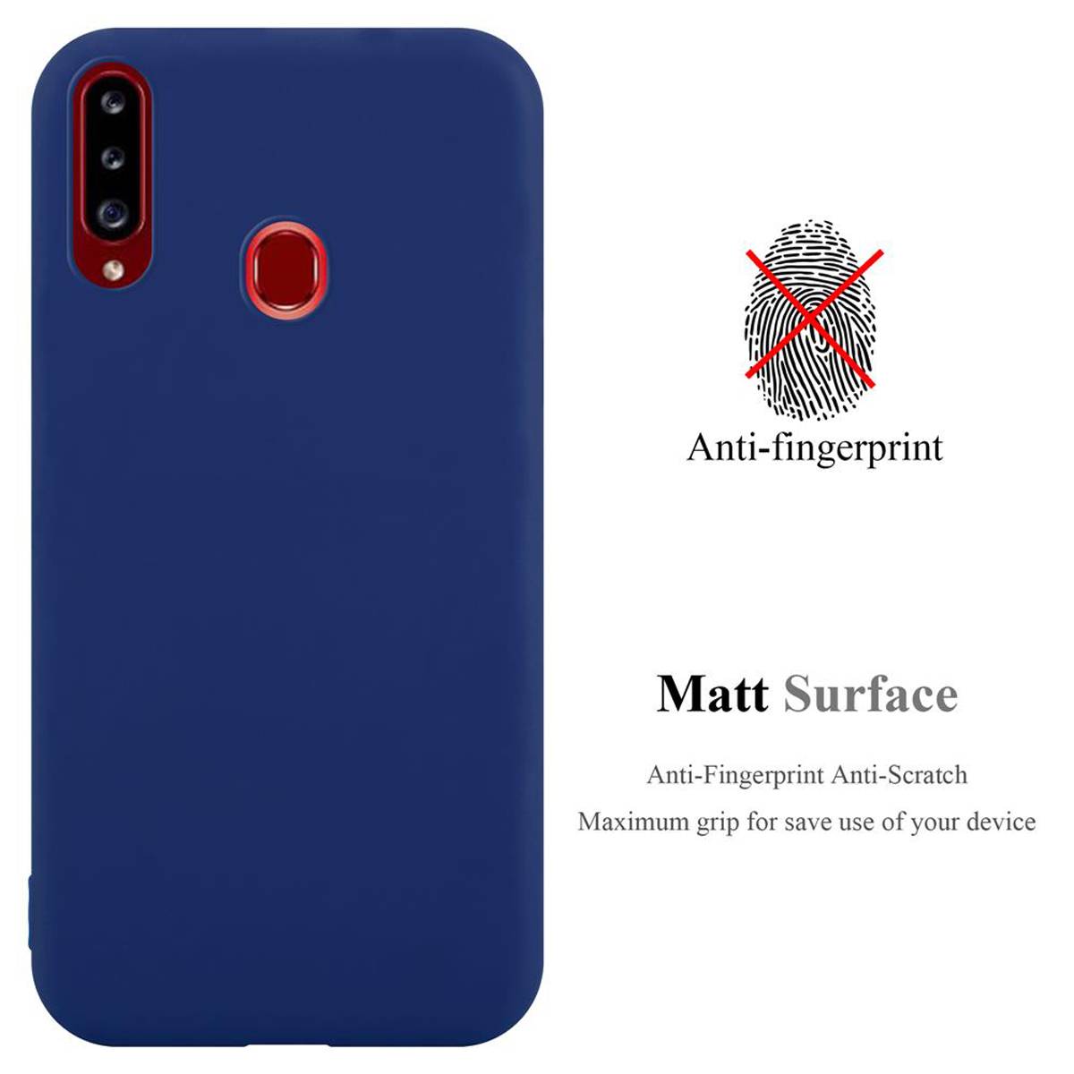 Cadorabo Hülle für Samsung Galaxy A20s Schutzhülle in Blau Handyhülle TPU Silikon Etui Case Cover