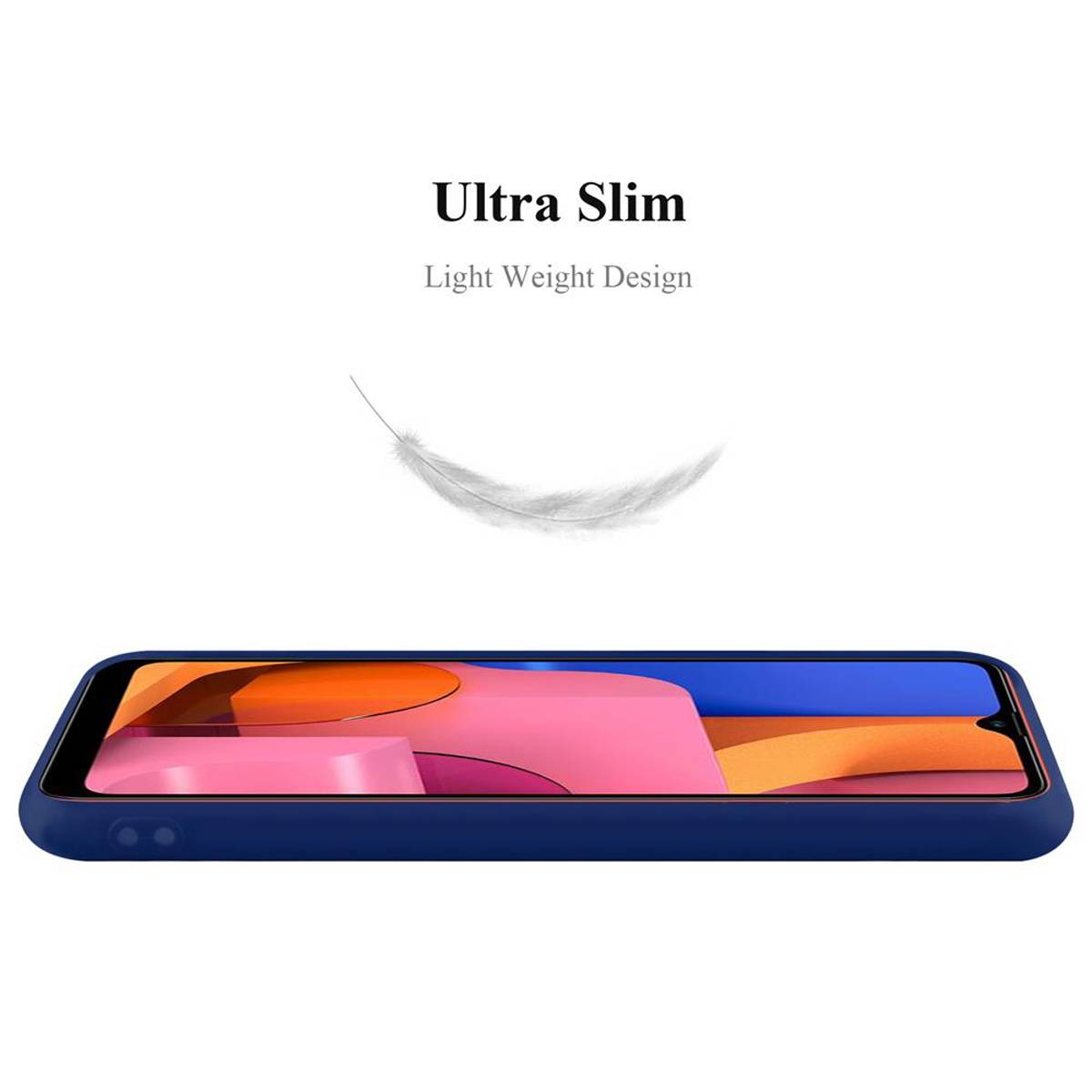 Cadorabo Hülle für Samsung Galaxy A20s Schutzhülle in Blau Handyhülle TPU Silikon Etui Case Cover