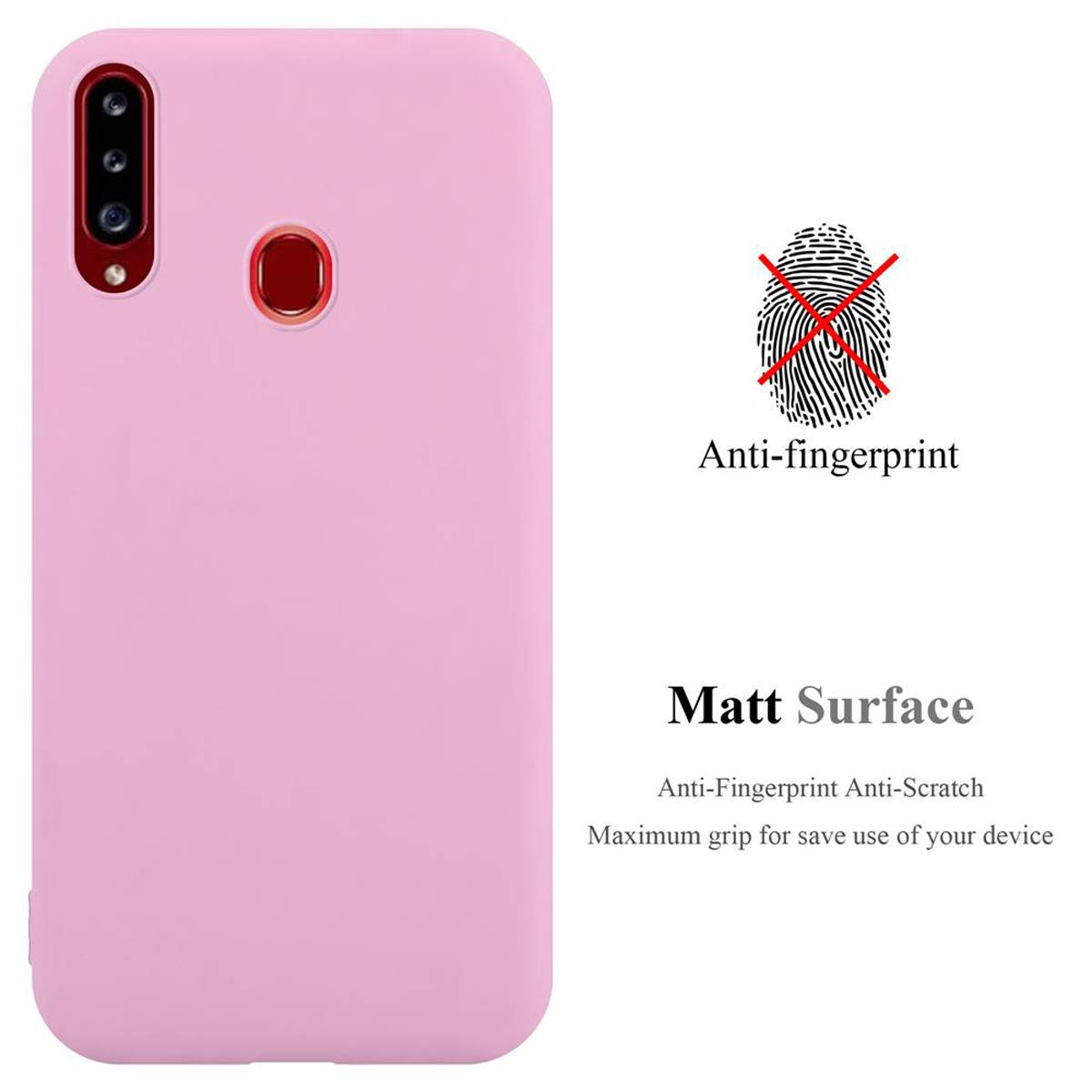 Cadorabo Hülle für Samsung Galaxy A20s Schutzhülle in Rosa Handyhülle TPU Silikon Etui Case Cover