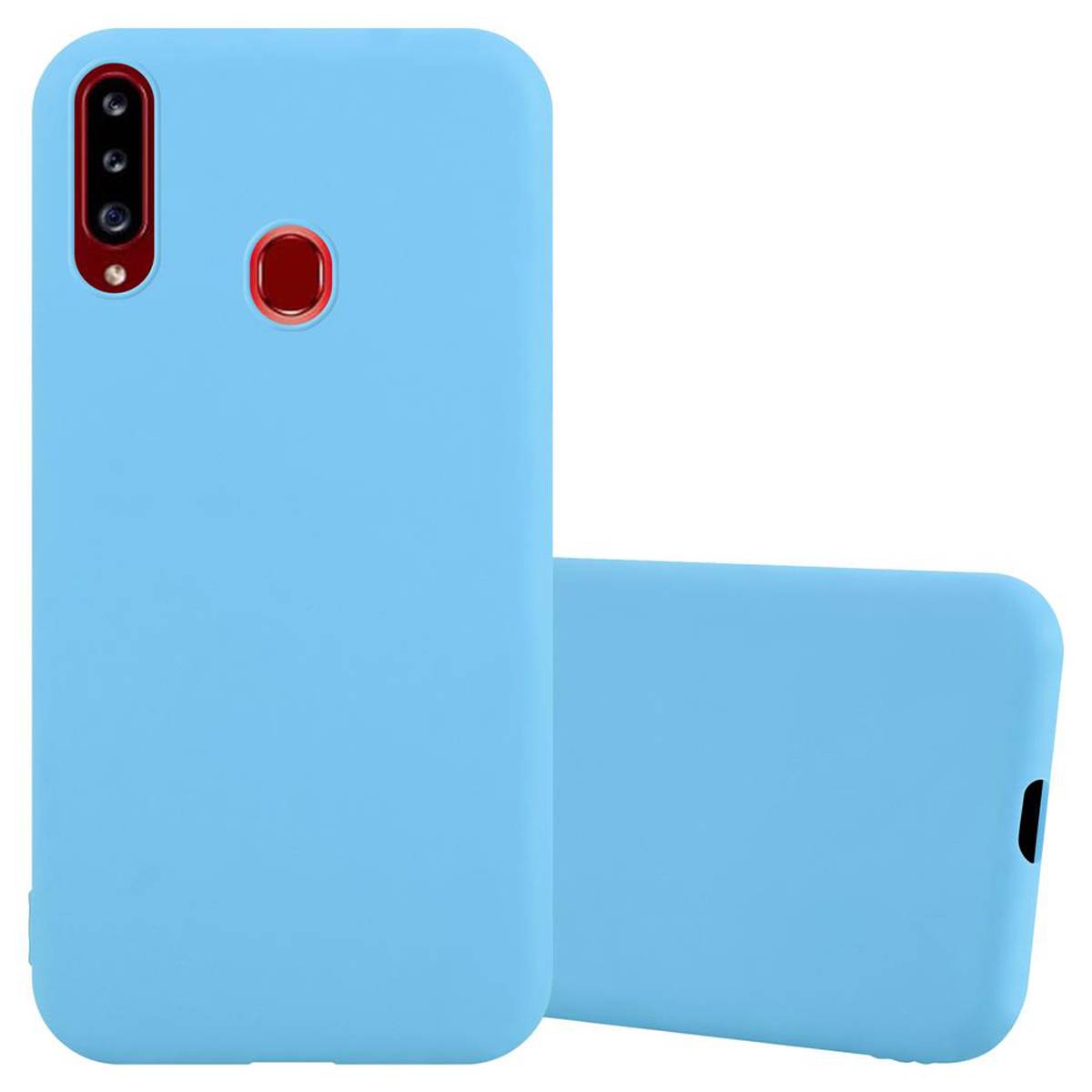 Cadorabo Hülle für Samsung Galaxy A20s Schutzhülle in Blau Handyhülle TPU Silikon Etui Case Cover