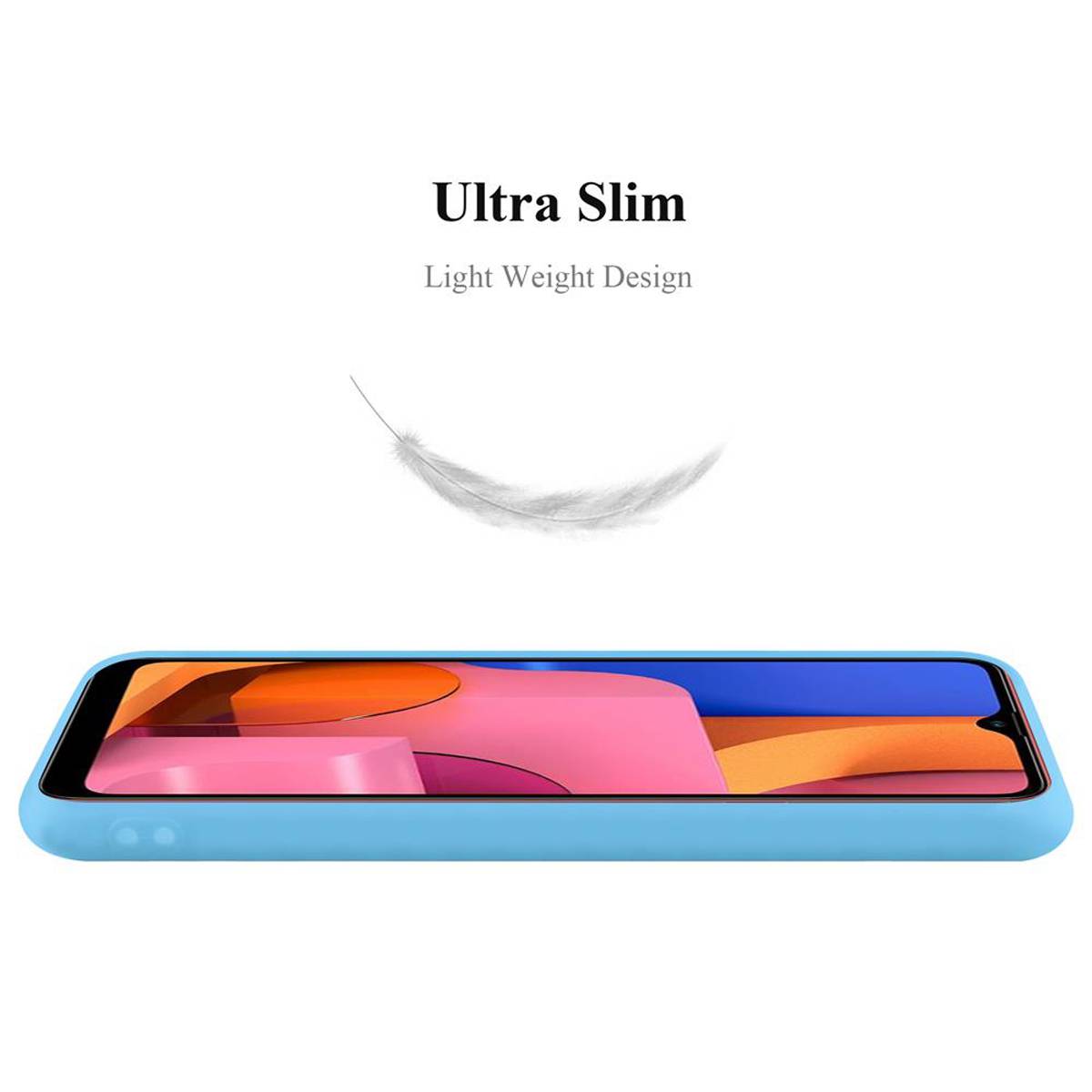 Cadorabo Hülle für Samsung Galaxy A20s Schutzhülle in Blau Handyhülle TPU Silikon Etui Case Cover