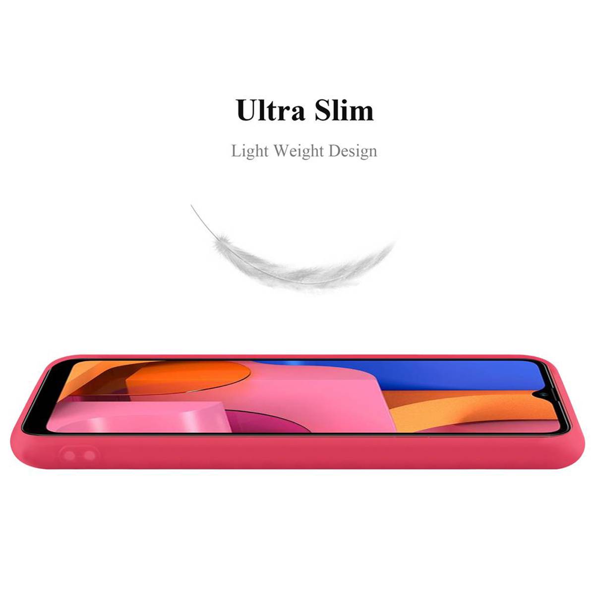 Cadorabo Hülle für Samsung Galaxy A20s Schutzhülle in Rot Handyhülle TPU Silikon Etui Case Cover