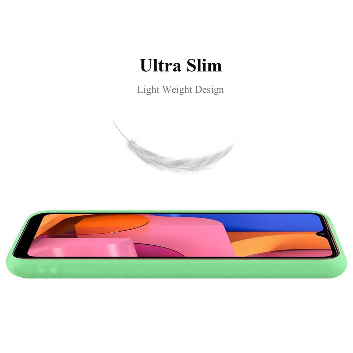 Cadorabo Hülle für Samsung Galaxy A20s Schutzhülle in Grün Handyhülle TPU Silikon Etui Case Cover