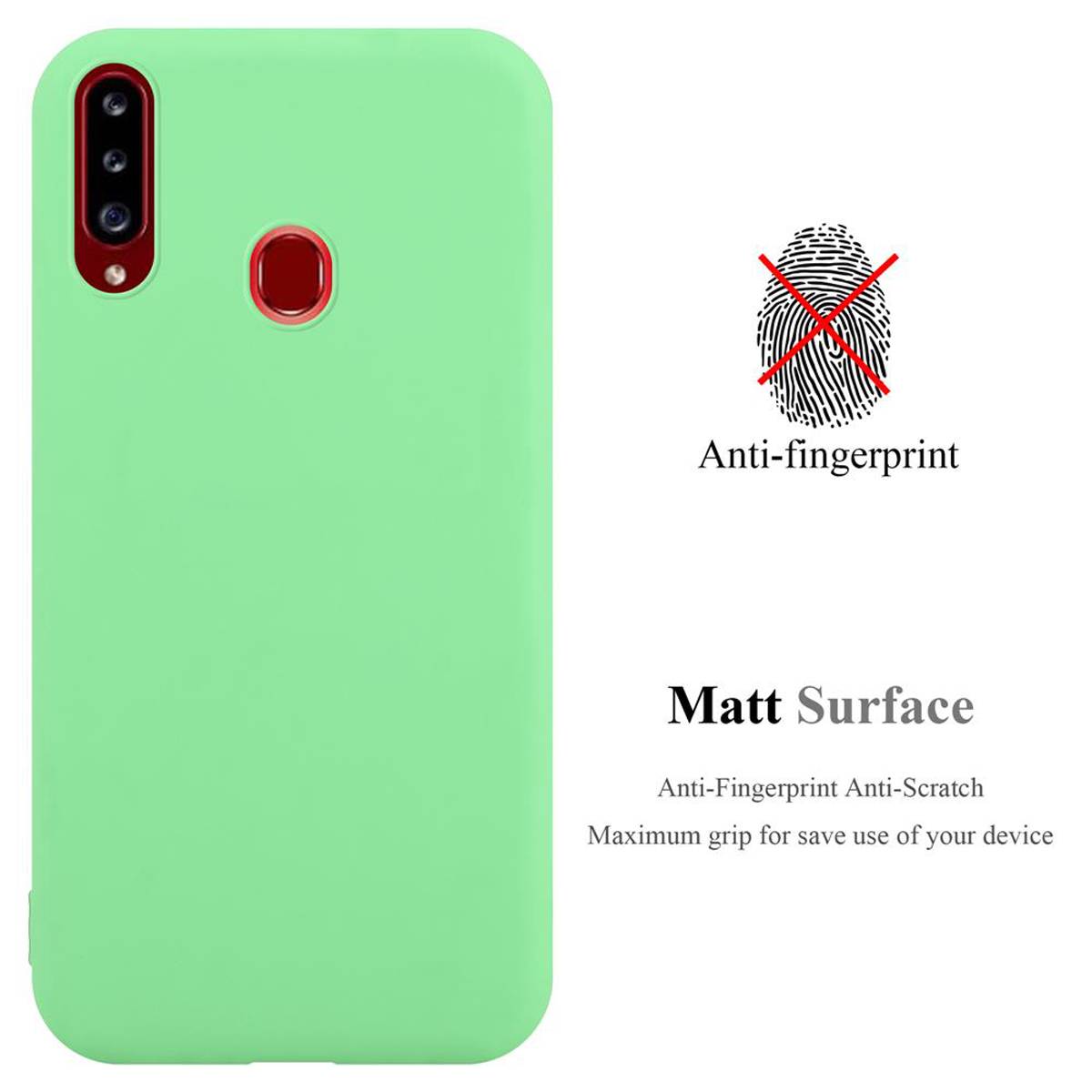 Cadorabo Hülle für Samsung Galaxy A20s Schutzhülle in Grün Handyhülle TPU Silikon Etui Case Cover