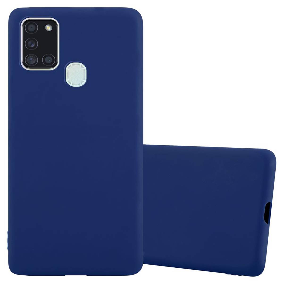 Cadorabo Hülle für Samsung Galaxy A21s Schutzhülle in Blau Handyhülle TPU Silikon Etui Case Cover