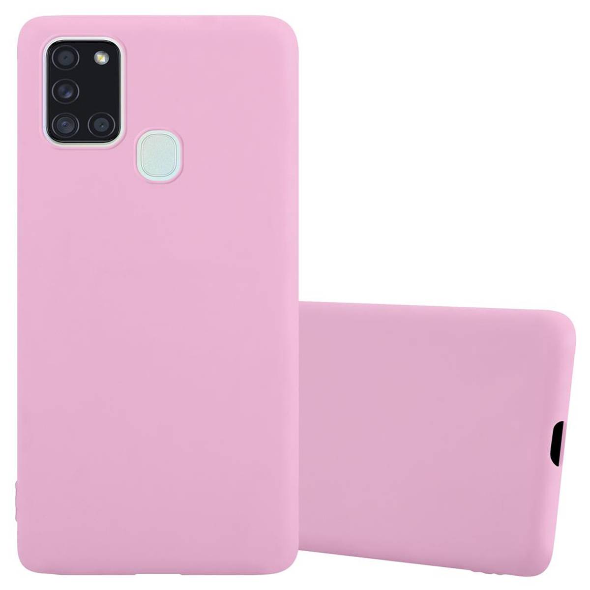 Cadorabo Hülle für Samsung Galaxy A21s Schutzhülle in Rosa Handyhülle TPU Silikon Etui Case Cover