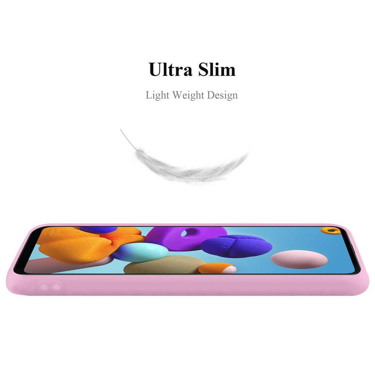 Cadorabo Hülle für Samsung Galaxy A21s Schutzhülle in Rosa Handyhülle TPU Silikon Etui Case Cover