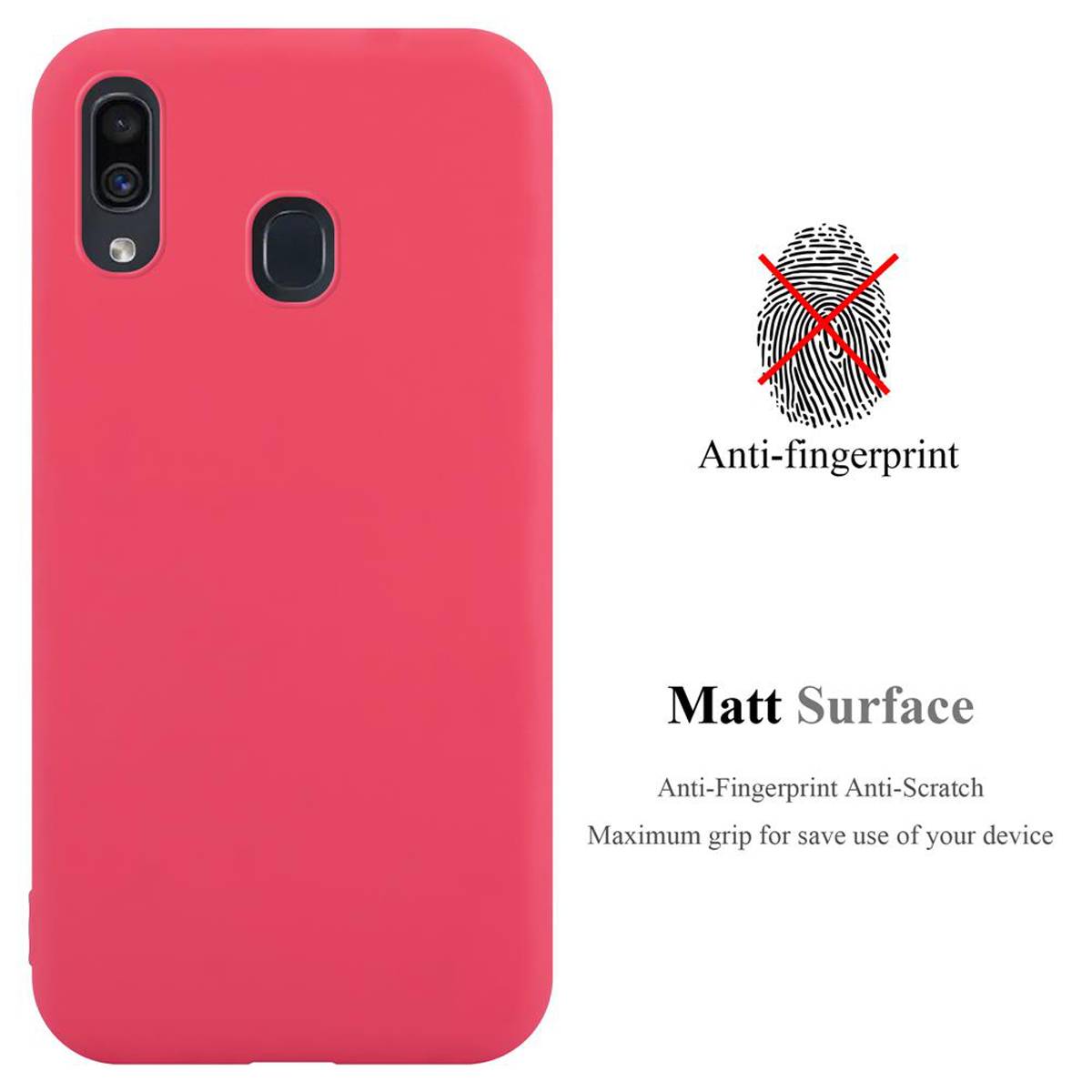 Cadorabo Hülle für Samsung Galaxy A20 / A30 / M10s Schutzhülle in Rot Handyhülle TPU Silikon Etui Case Cover