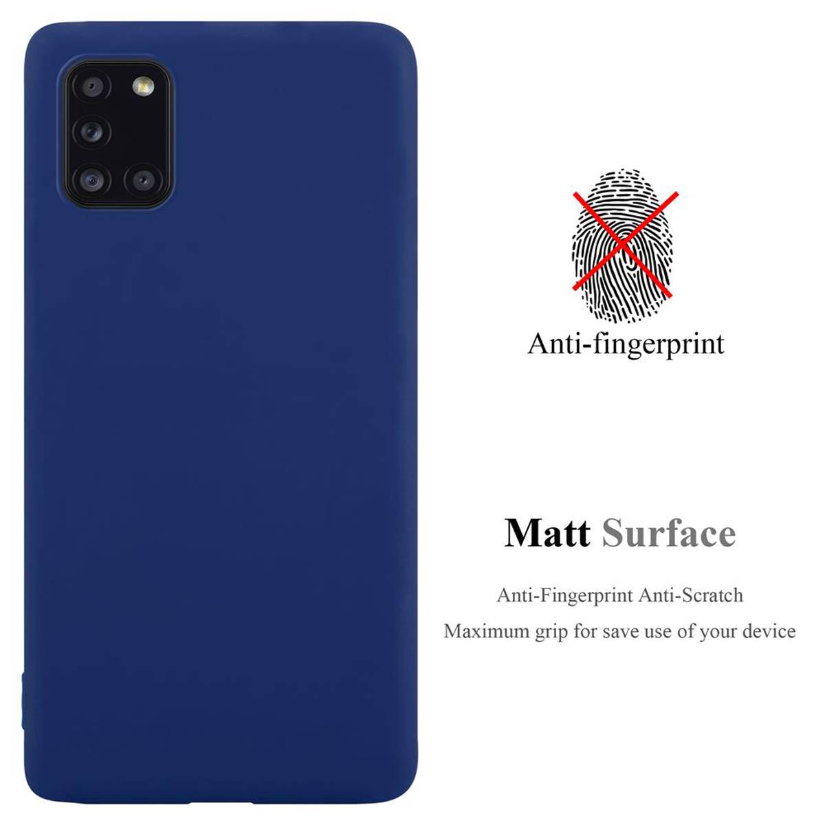 Cadorabo Hülle für Samsung Galaxy A31 Schutzhülle in Blau Handyhülle TPU Silikon Etui Case Cover