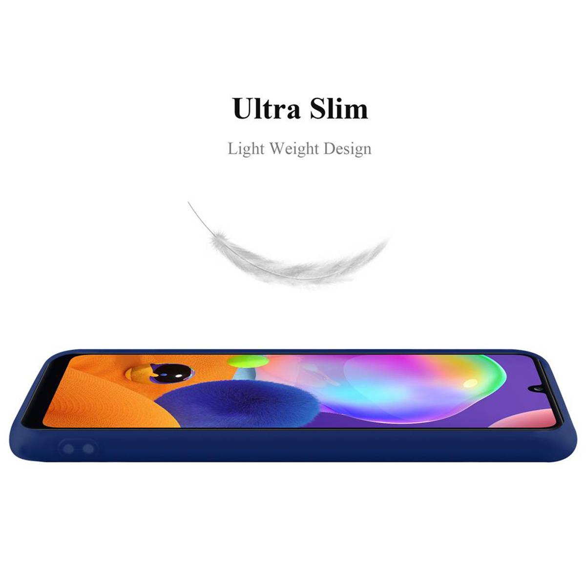 Cadorabo Hülle für Samsung Galaxy A31 Schutzhülle in Blau Handyhülle TPU Silikon Etui Case Cover