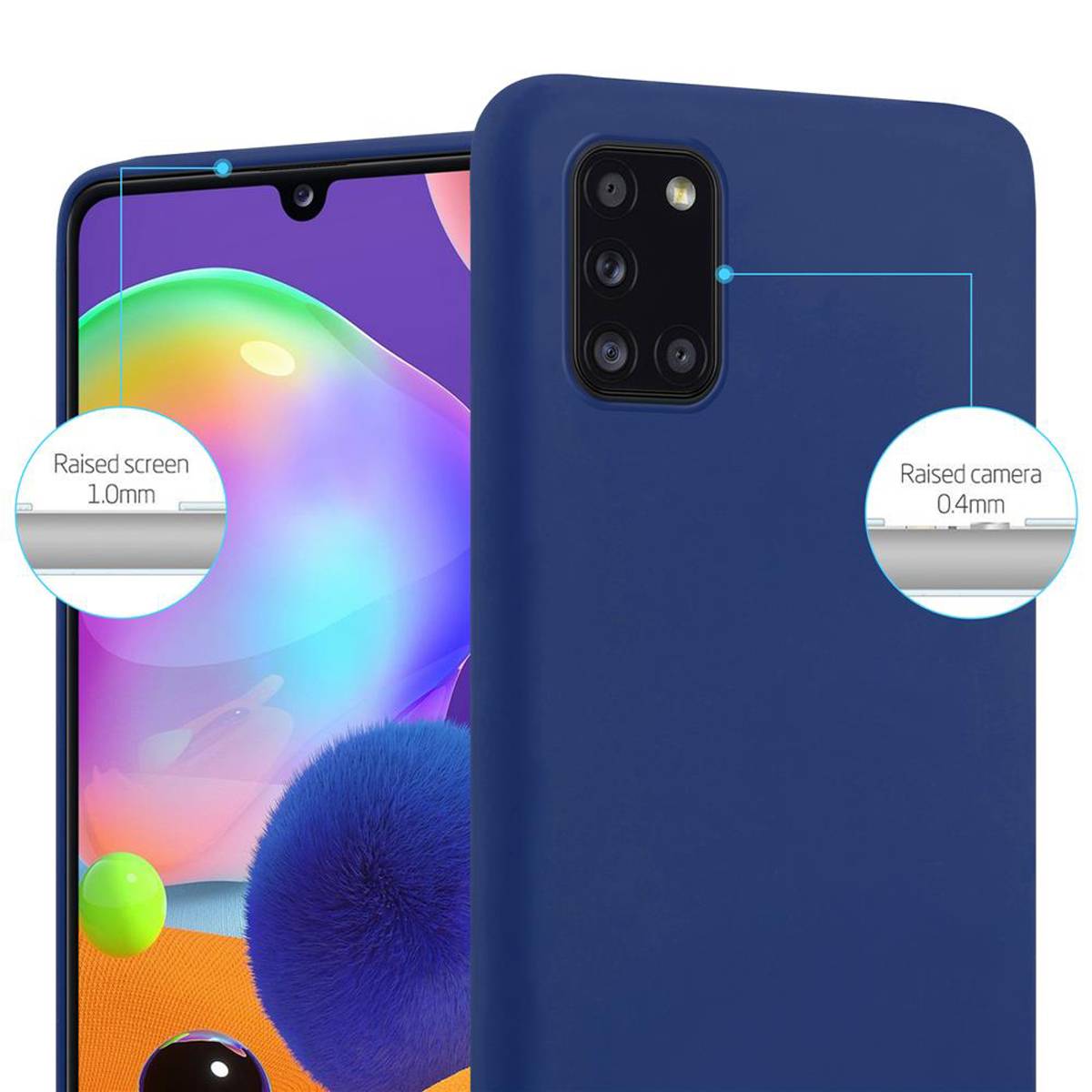 Cadorabo Hülle für Samsung Galaxy A31 Schutzhülle in Blau Handyhülle TPU Silikon Etui Case Cover