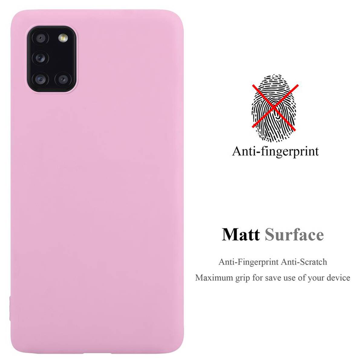 Cadorabo Hülle für Samsung Galaxy A31 Schutzhülle in Rosa Handyhülle TPU Silikon Etui Case Cover