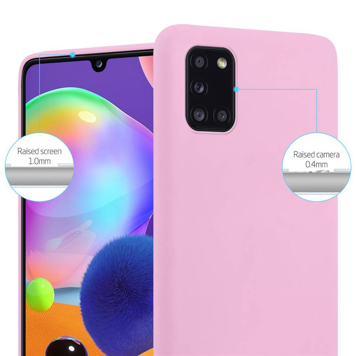 Cadorabo Hülle für Samsung Galaxy A31 Schutzhülle in Rosa Handyhülle TPU Silikon Etui Case Cover