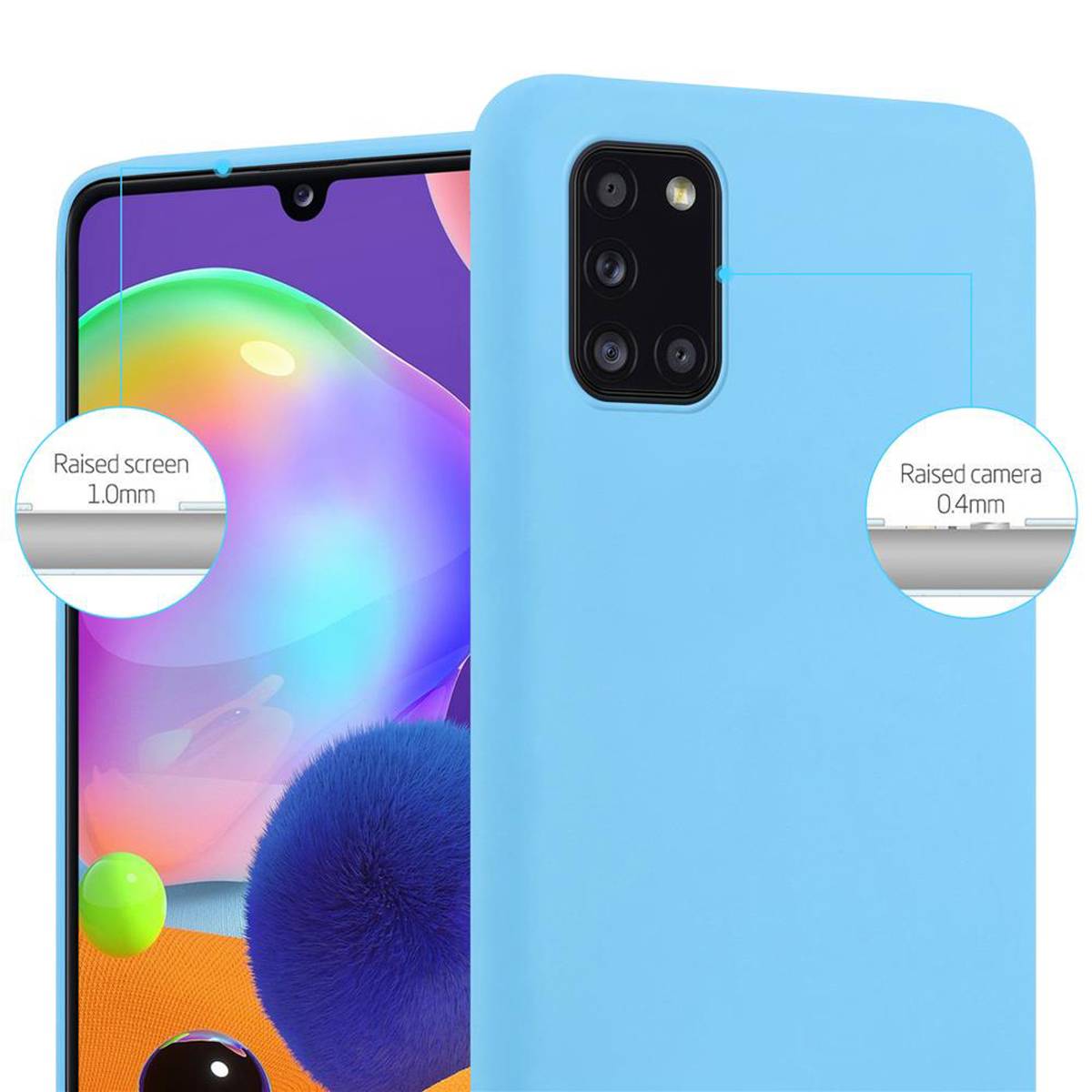 Cadorabo Hülle für Samsung Galaxy A31 Schutzhülle in Blau Handyhülle TPU Silikon Etui Case Cover