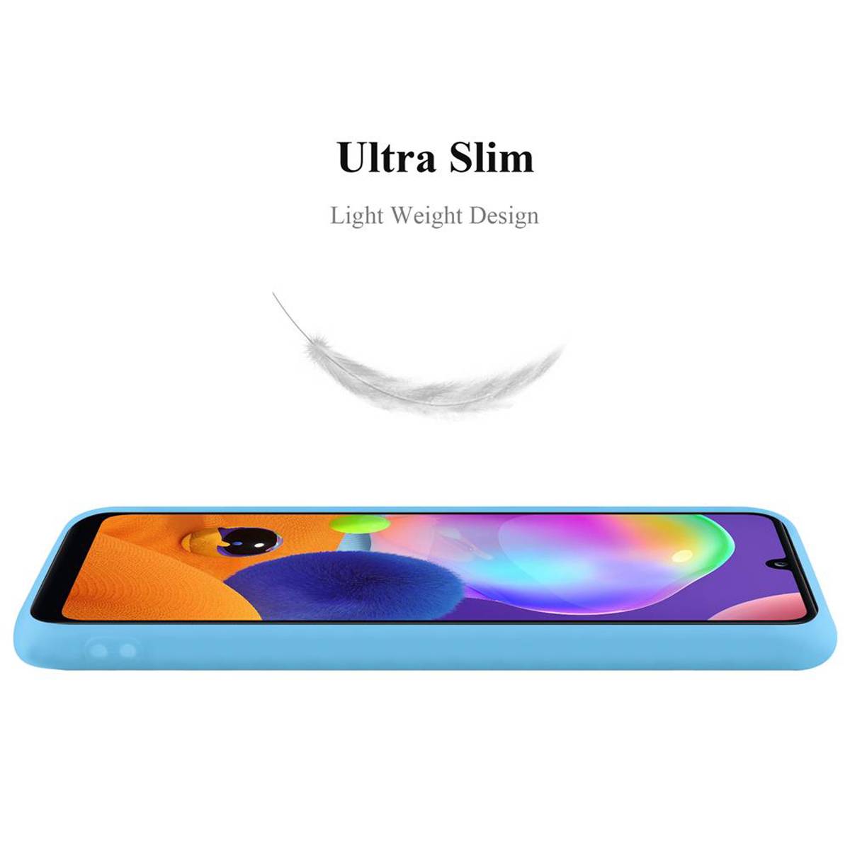 Cadorabo Hülle für Samsung Galaxy A31 Schutzhülle in Blau Handyhülle TPU Silikon Etui Case Cover