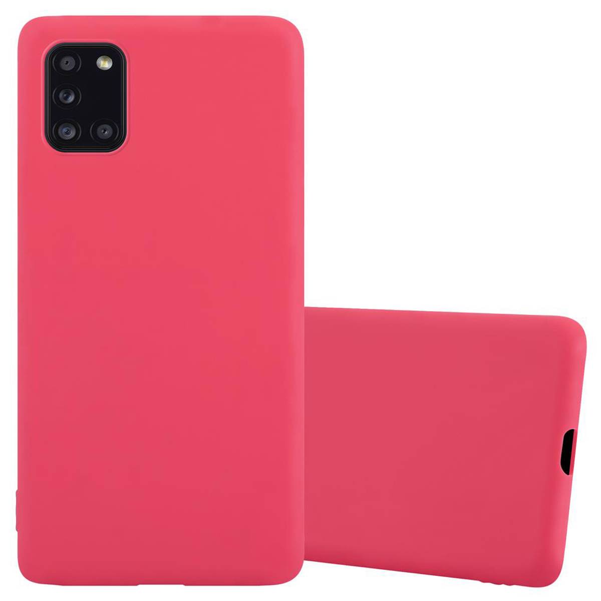 Cadorabo Hülle für Samsung Galaxy A31 Schutzhülle in Rot Handyhülle TPU Silikon Etui Case Cover