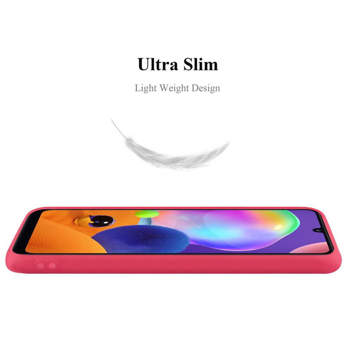 Cadorabo Hülle für Samsung Galaxy A31 Schutzhülle in Rot Handyhülle TPU Silikon Etui Case Cover