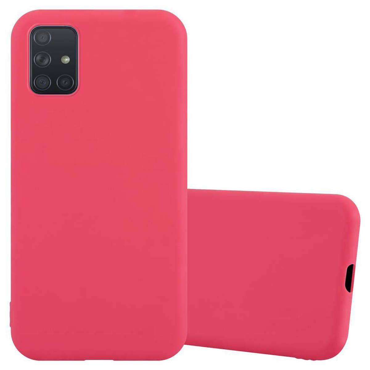 Cadorabo Hülle für Samsung Galaxy A51 4G / M40s Schutzhülle in Rot Handyhülle TPU Silikon Etui Case Cover